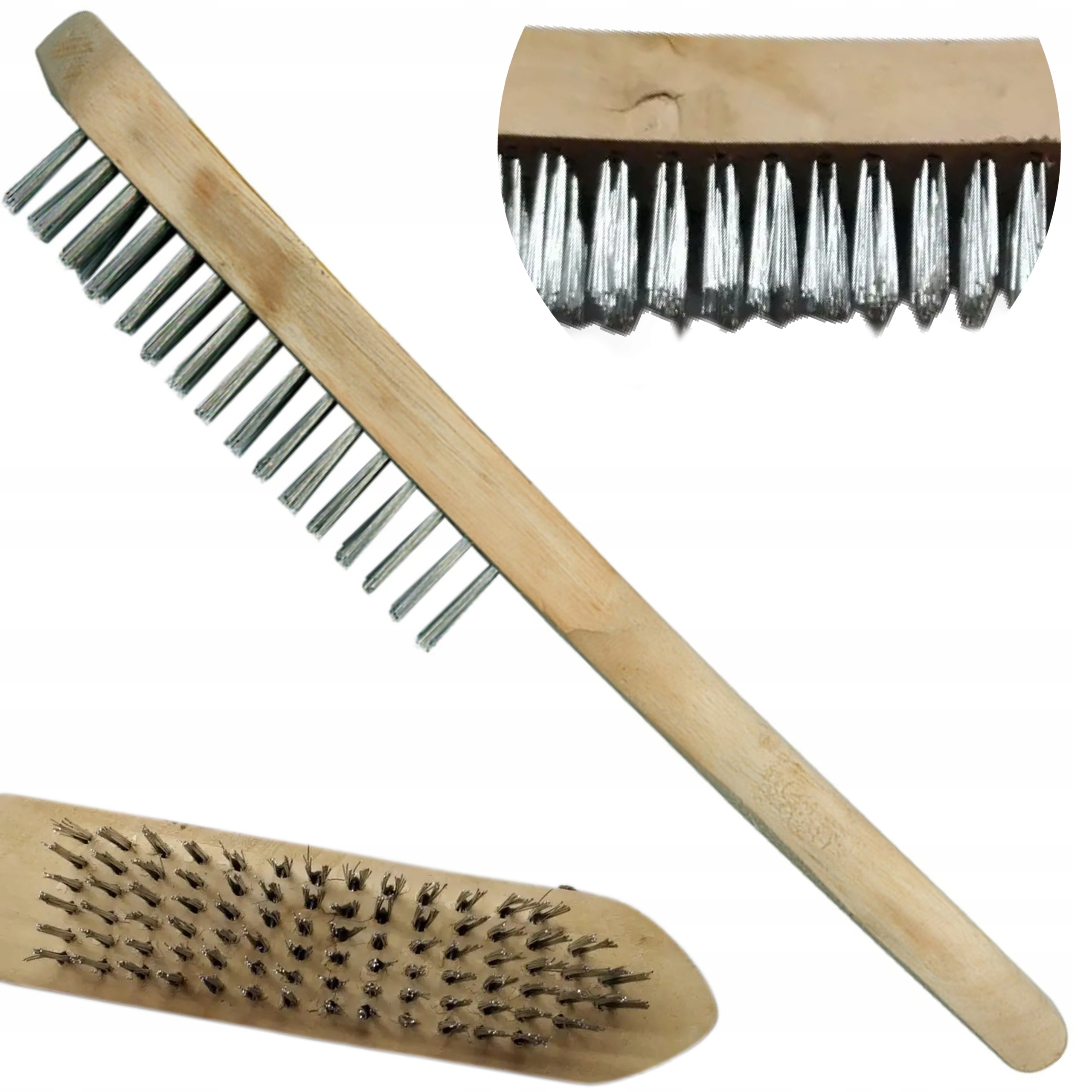 VOREL SZCZOTKA DRUCIANA 6 RZĘDOWA DO RDZY LAKIERU STAL/ DREWNO OCYNK 06960