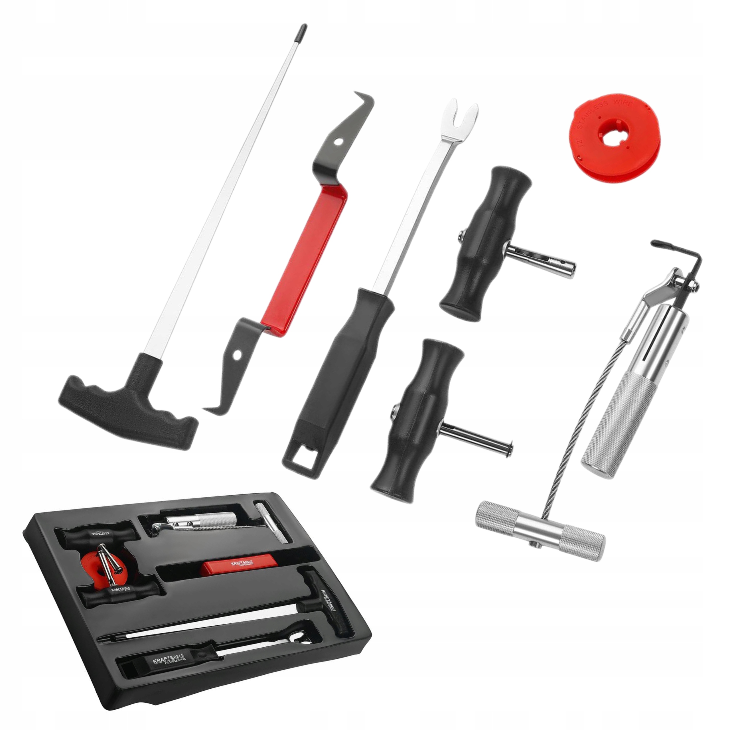 ZESTAW DO WYCINANIA SZYB - PLASTIKOWE ETUI 7 ELEMENTÓW KRAFT&DELE KD11879