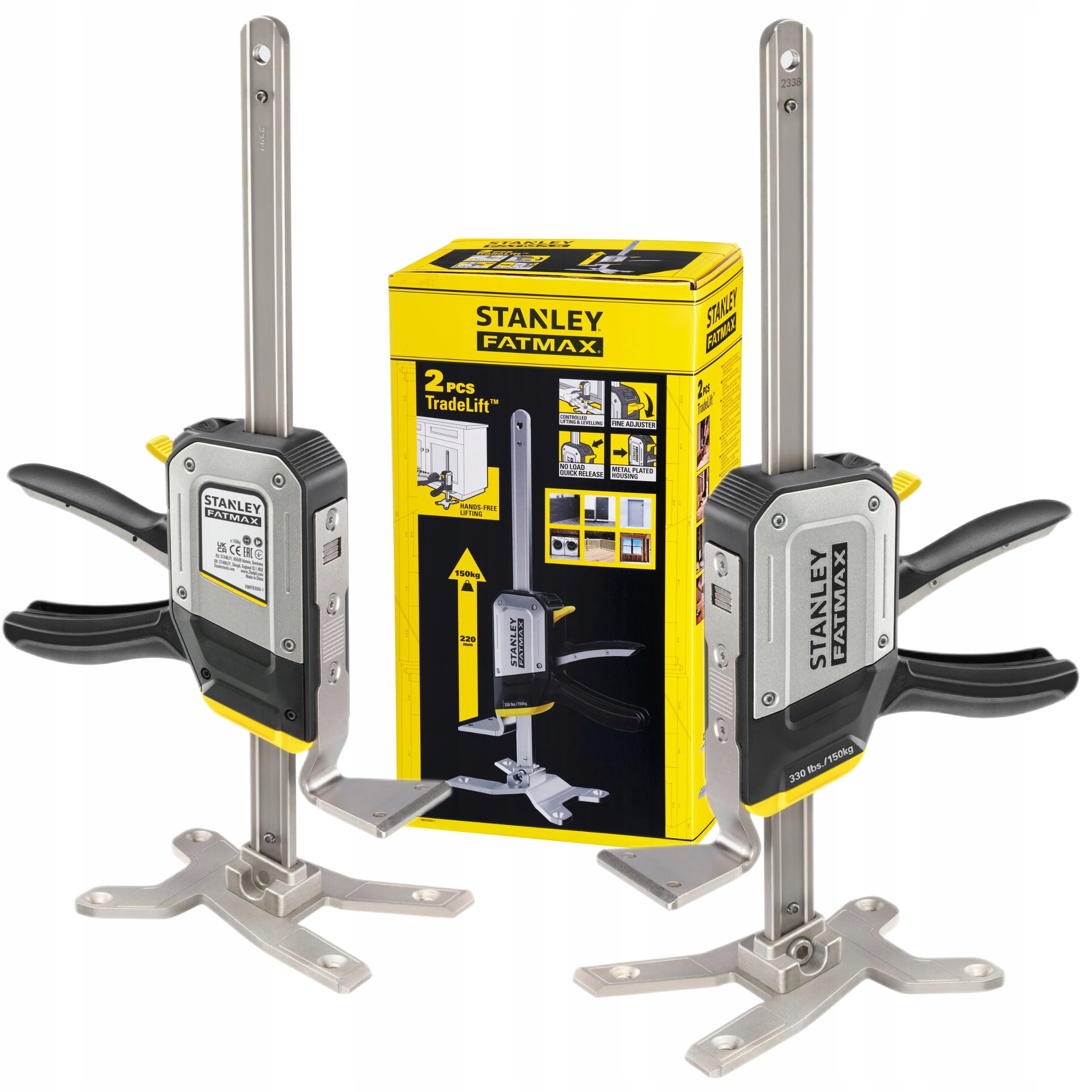 STANLEY 2x PODNOŚNIK DO MEBLI PŁYT DRZWI OKIEN TRADELIFT 7-220MM FMHT83552