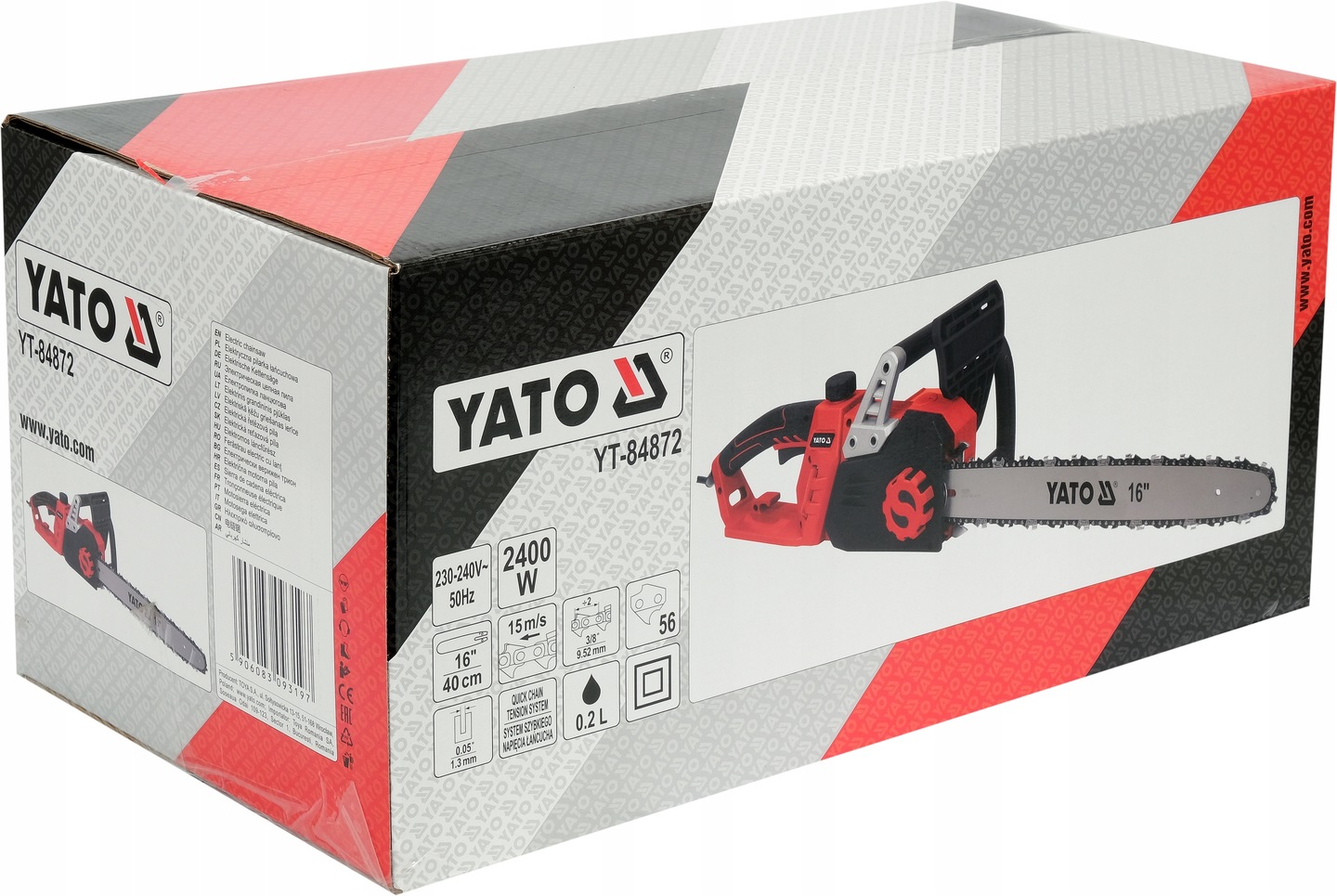 YATO ELEKTRYCZNA PILARKA ŁAŃCUCHOWA PIŁA DO DREWNA GAŁĘZI 2400W 40CM 84872