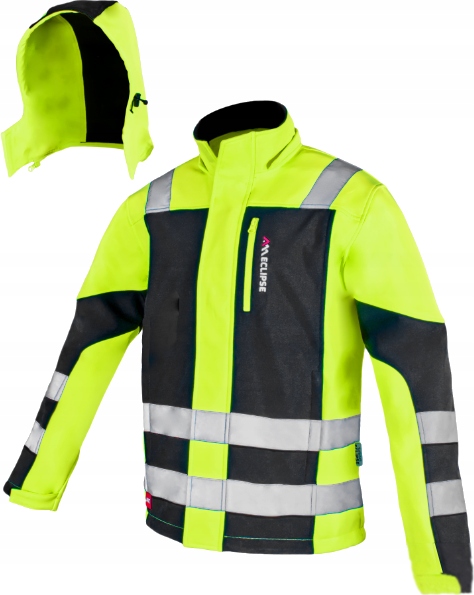 KURTKA ROBOCZA Softshell MĘSKA ODBLASKOWA WODOODPORNA OSTRZEGAWCZA BHP XXL