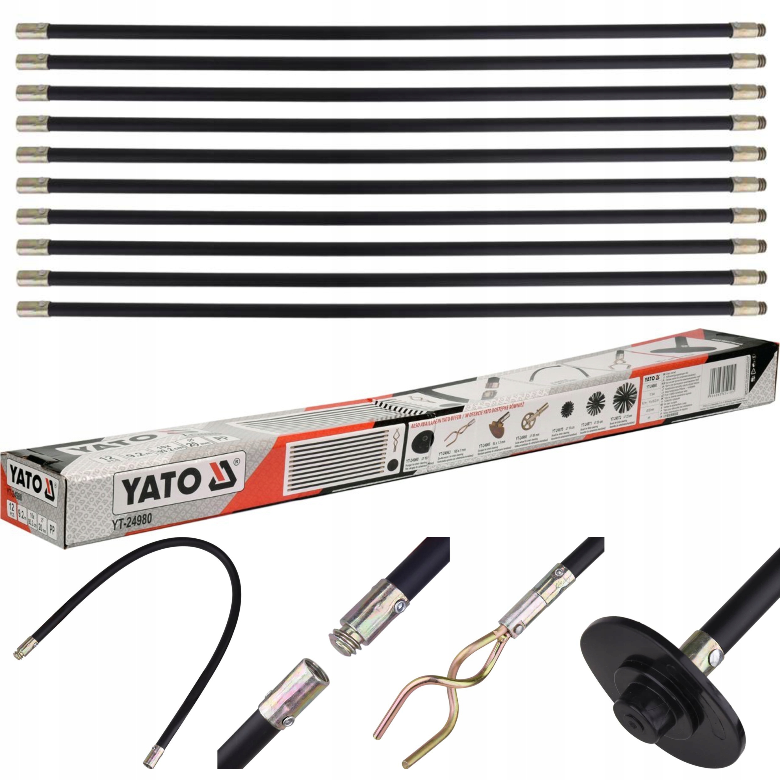 YATO PRĘTY KANALIZACYJNE PRZEPYCHACZ DO UDRAŻNIANIA KANALIZACJI RUR YT24980