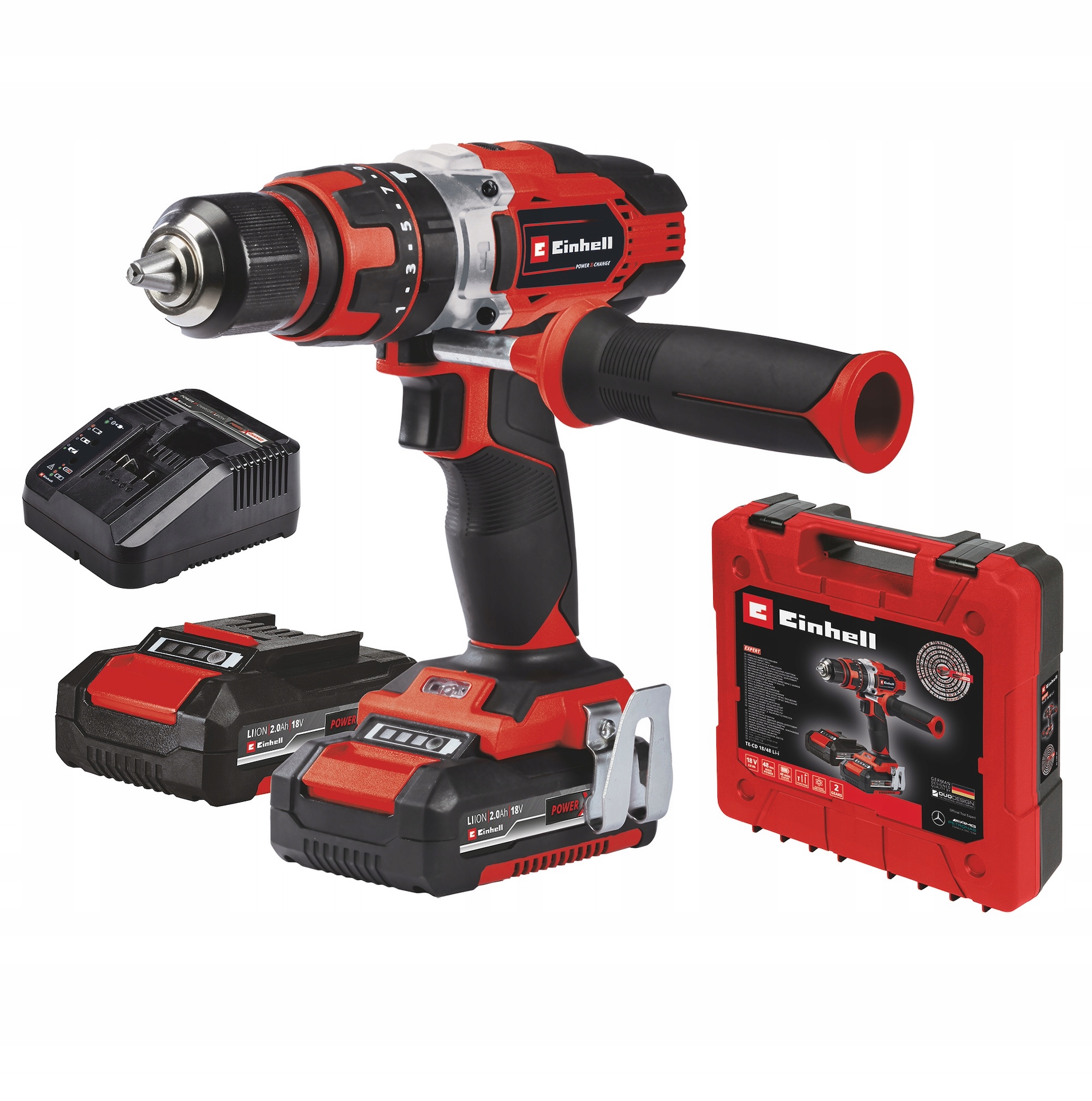 EINHELL WIERTARKO-WKRĘTARKA UDAROWA AKUM 2x2Ah 18V WALIZKA TE-CD 18/48 Li-i