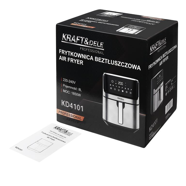 KRAFT&DELE AIRFRYER FRYTKOWNICA BEZTŁUSZCZOWA 8L 1850W 80°-200° KD4101