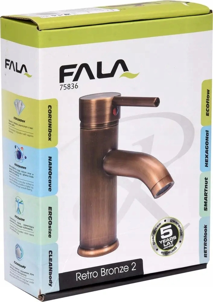 FALA 75836 BATERIA UMYWALKOWA STOJĄCA BRĄZ RETRO BRONZE 2