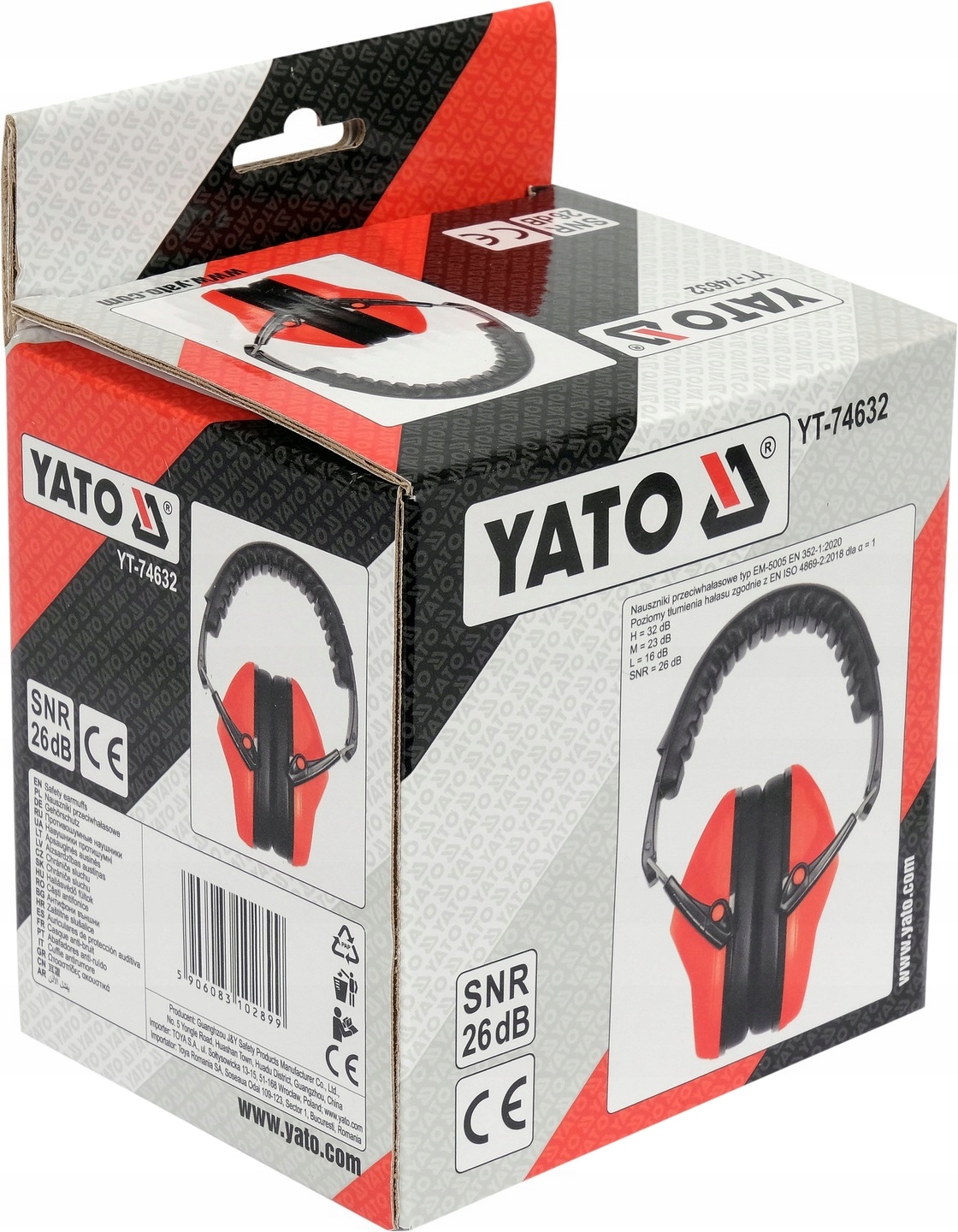 YATO NAUSZNIKI OCHRONNE ROBOCZE PRZECIWHAŁASOWE 26 DB UNIW ROZMIAR YT-74632
