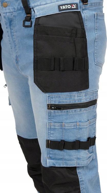 YATO SPODNIE ROBOCZE OCHRONNE MONTERSKIE JEANS XL