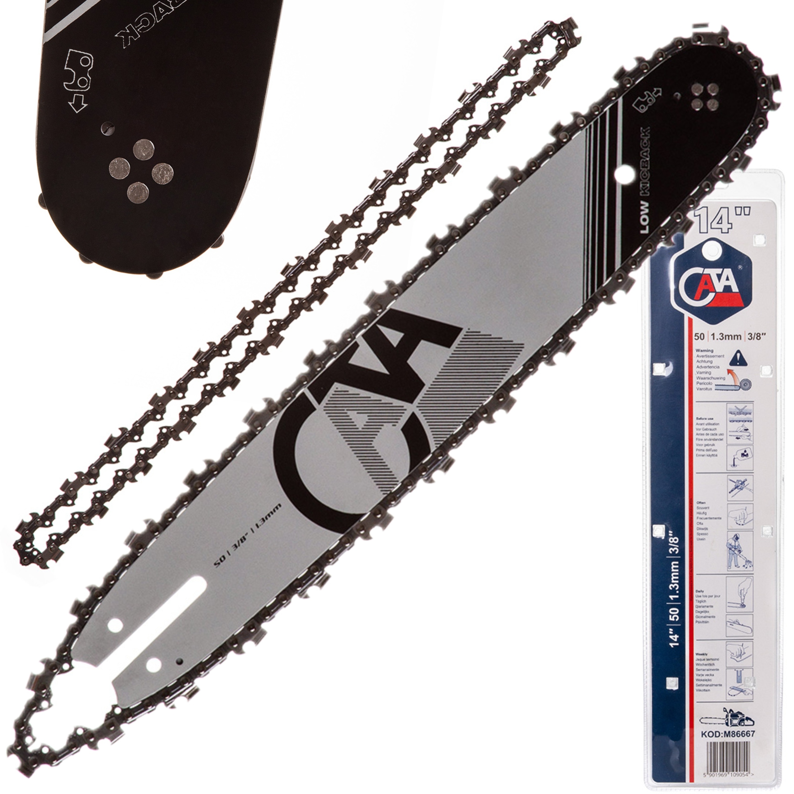 PROWADNICA Z 2 ŁAŃCUCHAMI 14" 50 1,3mm 3/8" CATA M86667