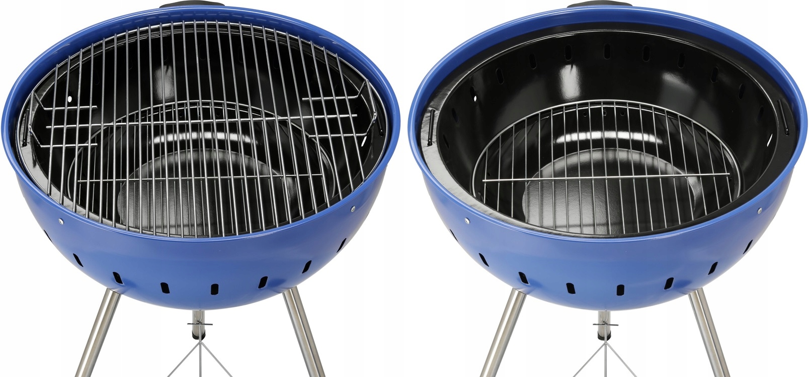 GRILL OGRODOWY WĘGLOWY OKRĄGŁY Z POKRYWĄ RUSZT XXL KÓŁKA POKRYWA 54CM 20302