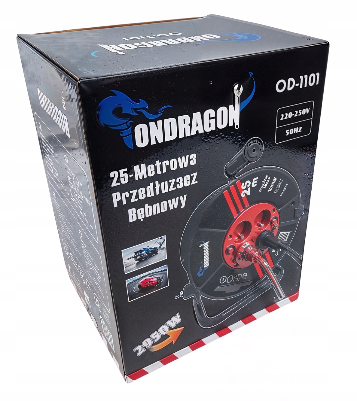 PRZEDŁUŻACZ BĘBNOWY BUDOWLANY DO OGRODU 25M 3x2,5 KABEL NA BĘBNIE +BLOKADA