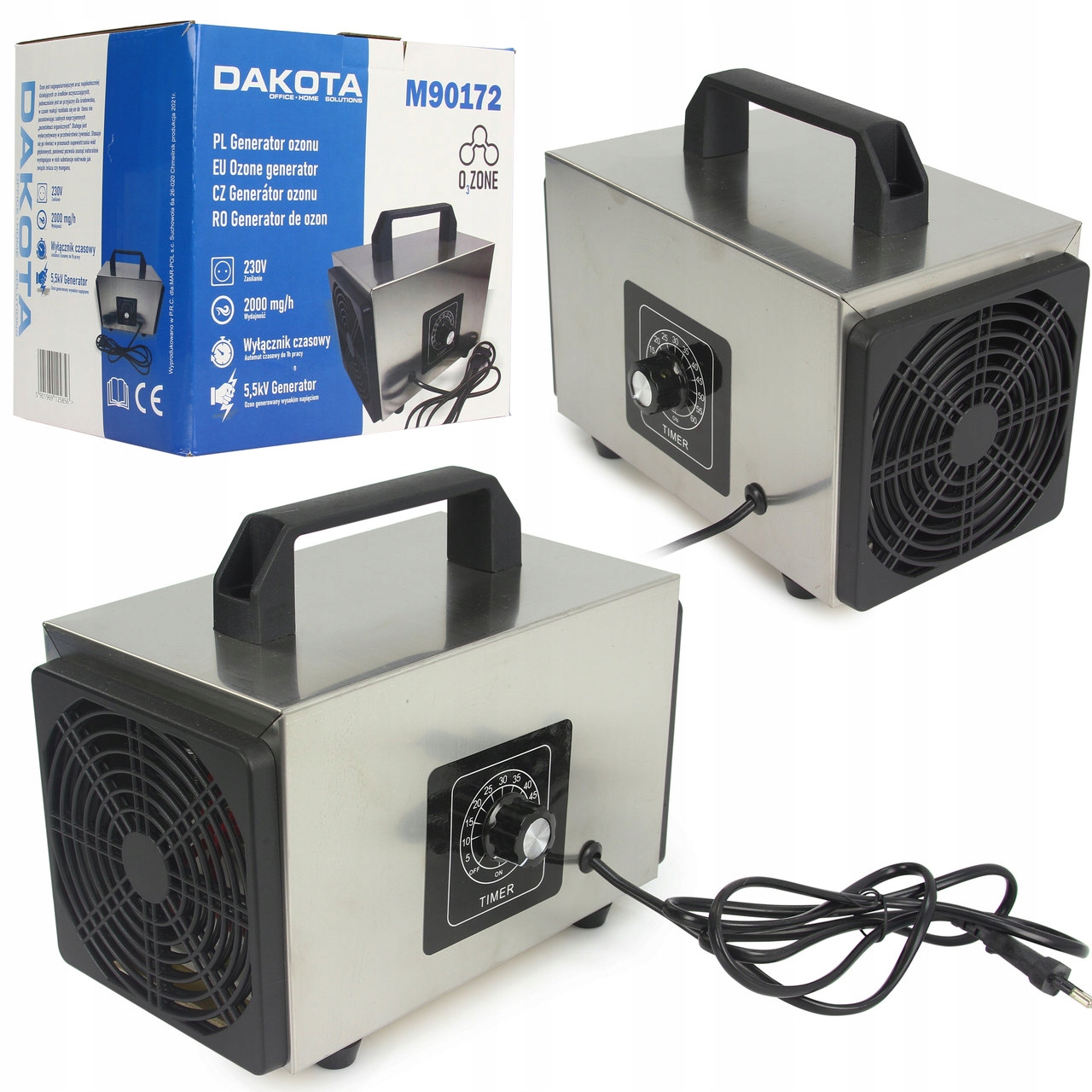 GENERATOR OZONU OZONATOR OCZYSZCZACZ POWIETRZA 70 000 MG/H CZASOMIERZ