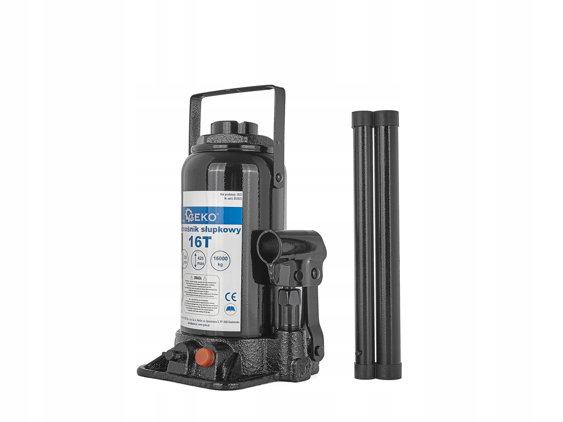 GEKO PODNOŚNIK SŁUPKOWY BUTELKOWY HYDRAULICZNY LEWAREK SŁUPEK 16T G01055