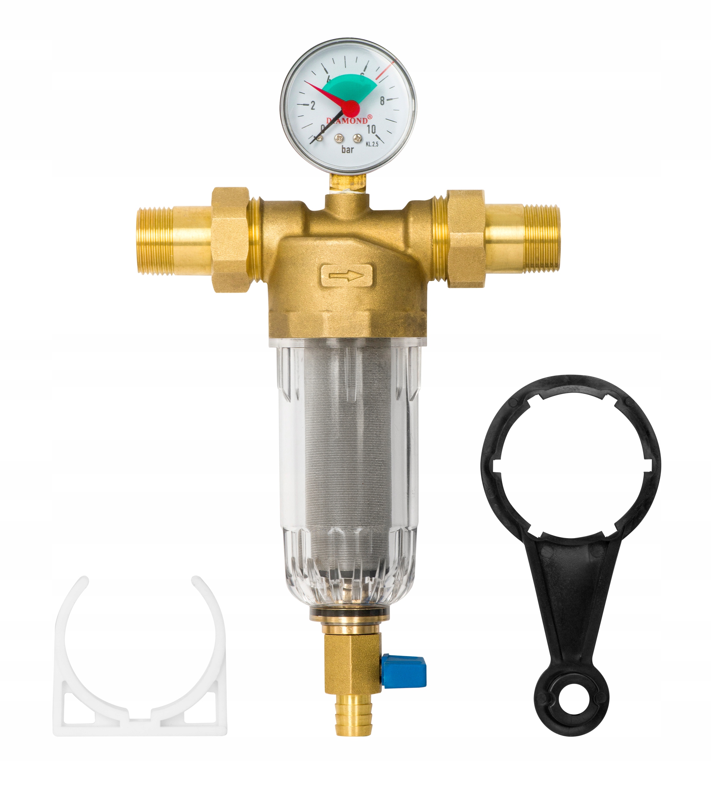 FILTR DO WODY MECHANICZNY SAMOCZYSZCZĄCY Z MANOMETREM 1" DN25 Z PŁUKANIEM