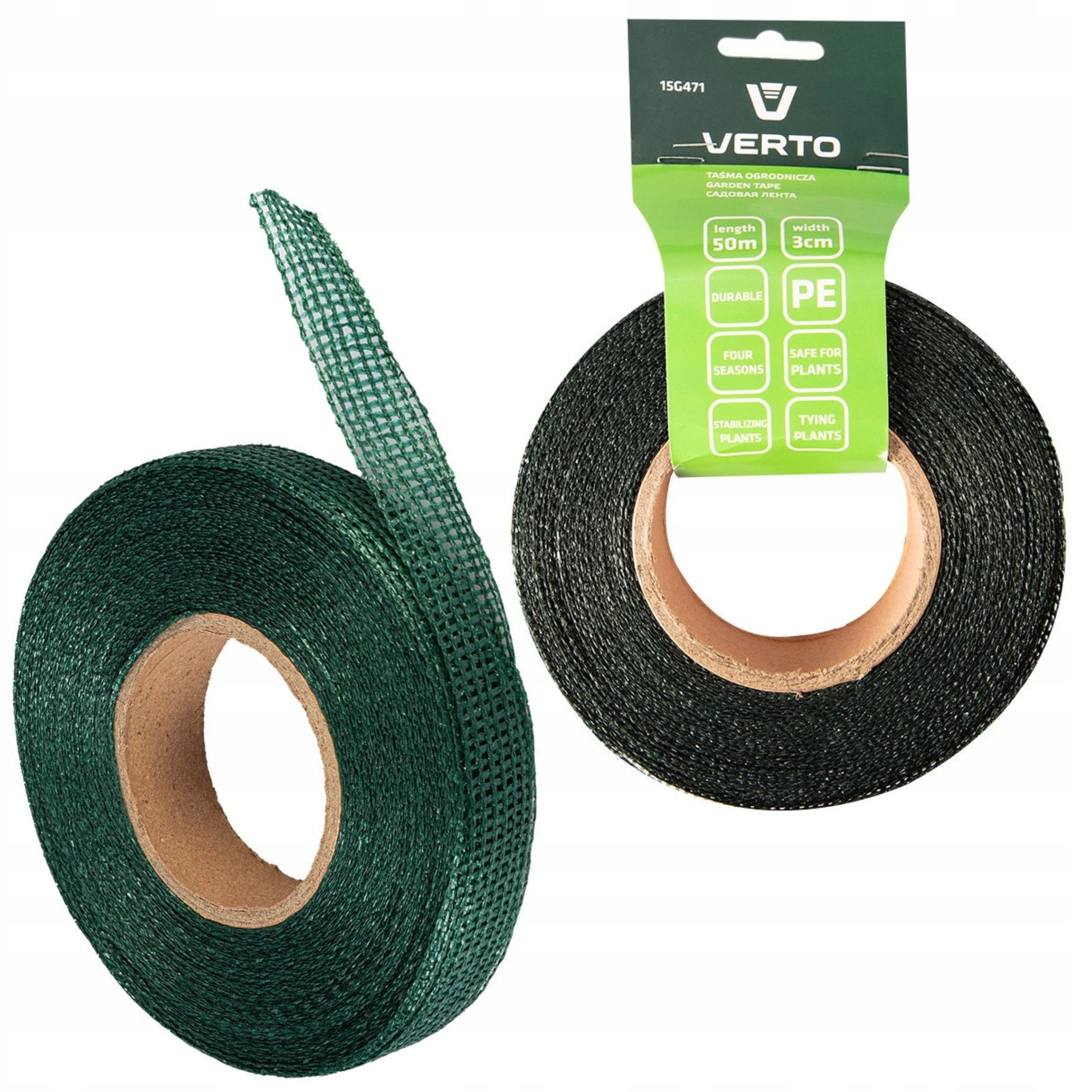 VERTO TAŚMA OGRODNICZA Z SIATKI DO PODWIĄZYWANIA ROŚLIN 30 MM 50 M 15G471
