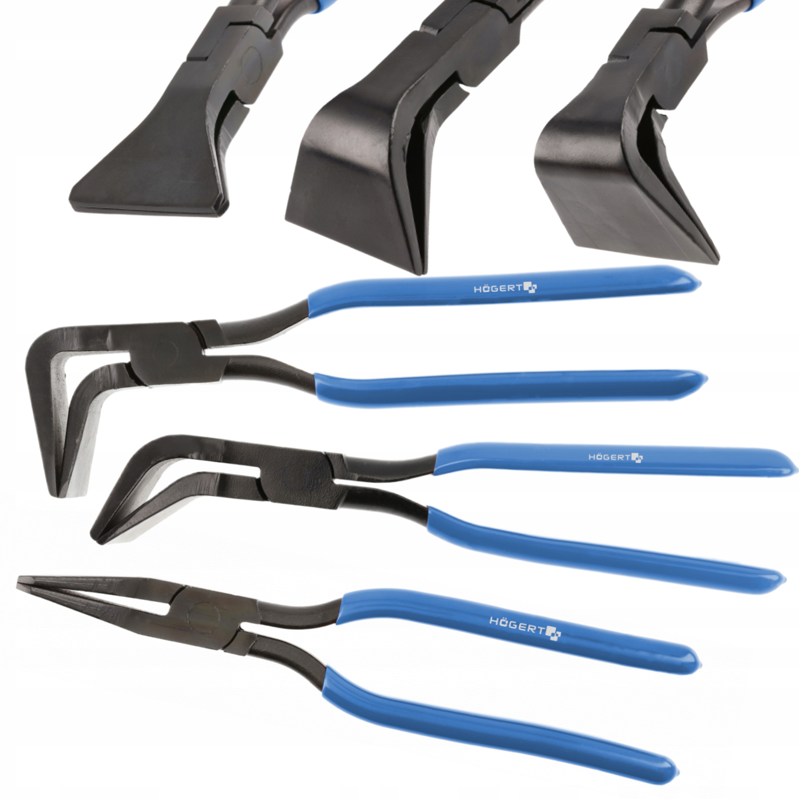 HOEGERT ZESTAW 3SZTUK DEKARSKIE SZCZYPCE KLESZCZE CĘGI 273MM PROSTE ODGIĘTE