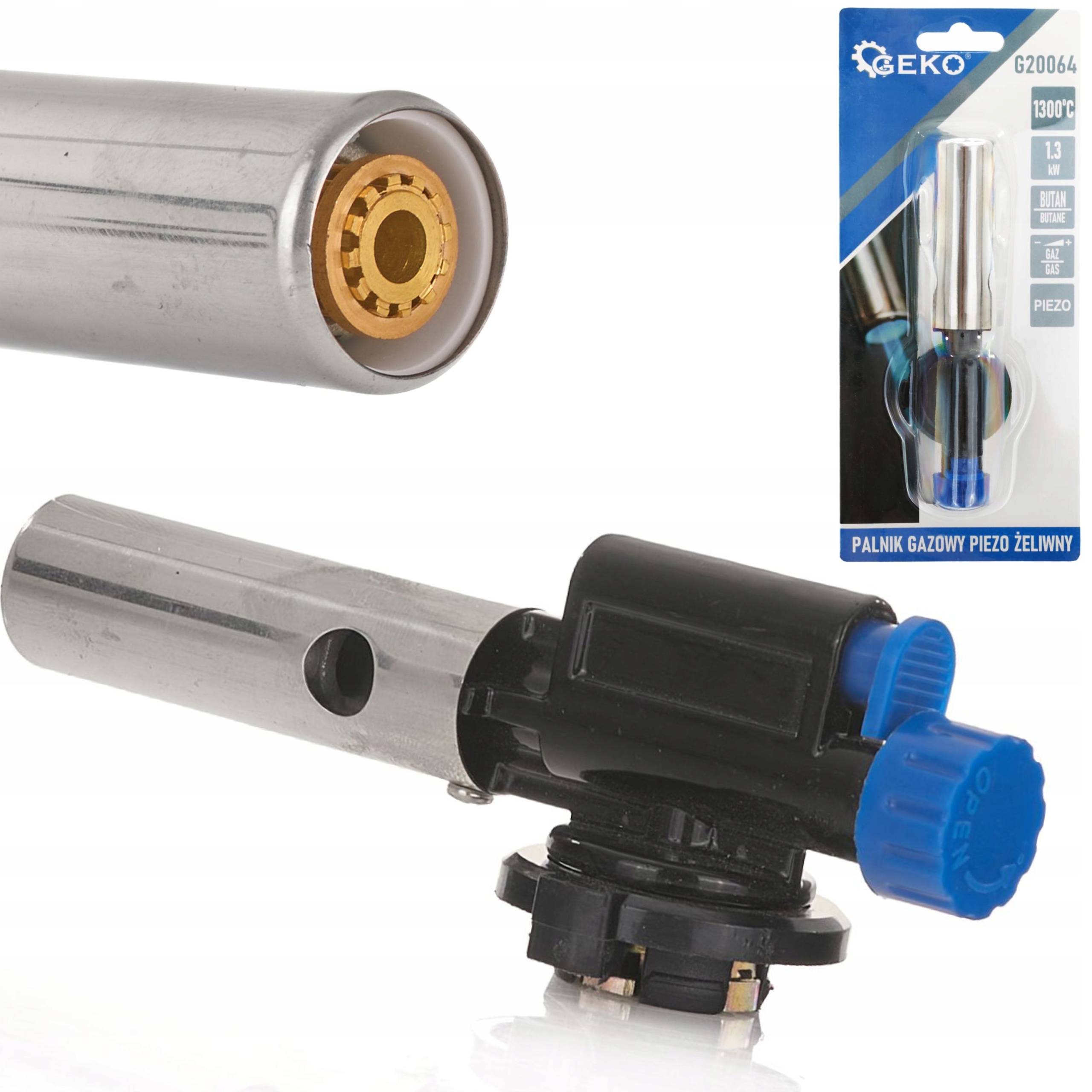 GEKO PALNIK GAZOWY NA KARTUSZE ŻELIWNY OPALARKA PIEZO ŻELIWNY G20064