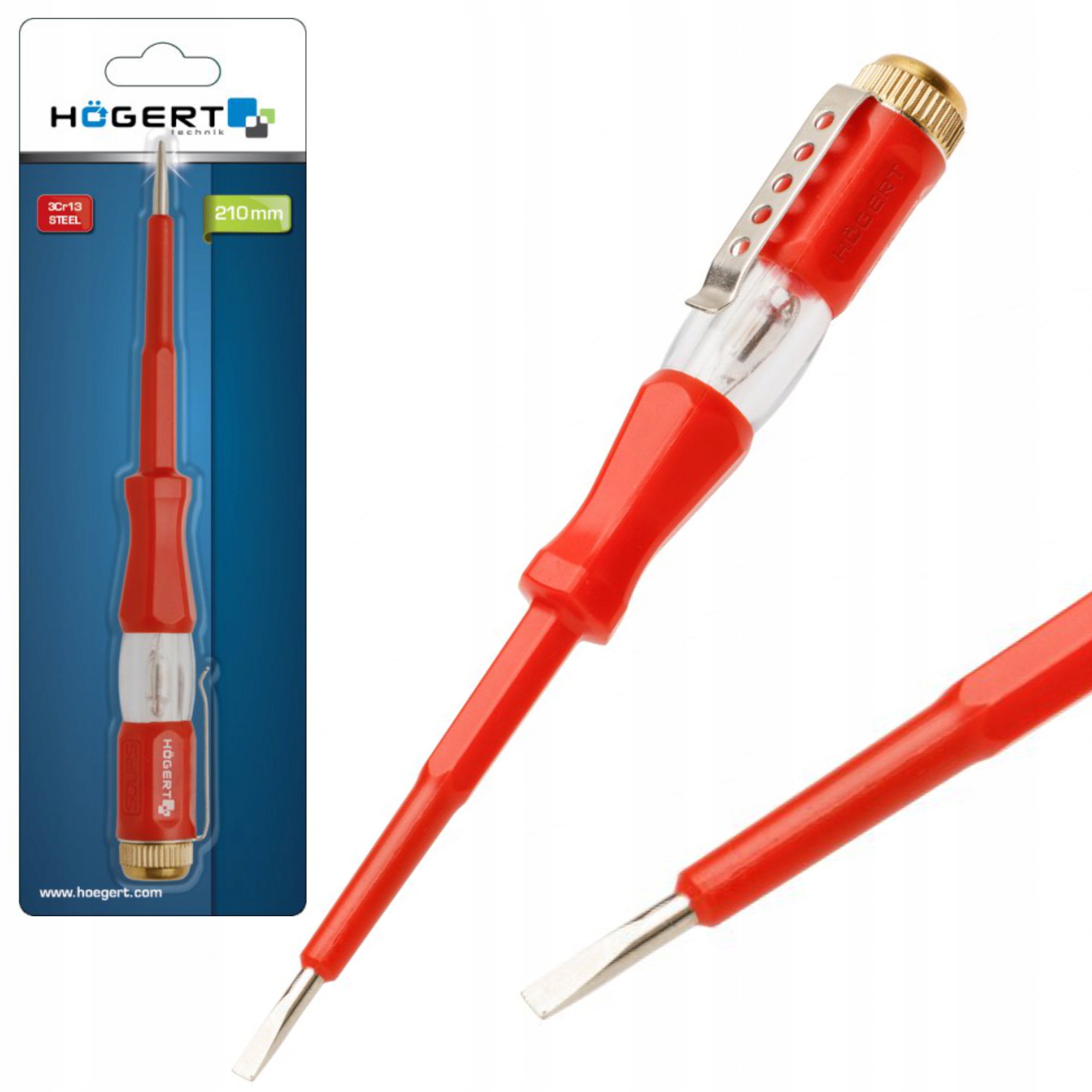 HOGERT PRÓBNIK NAPIĘCIA 100-500V 140 mm HT1S982