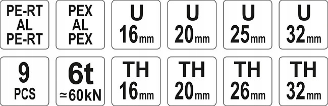 YATO ZACISKARKA RUR PEX-AL-PEX 8 MATRYC U TH PRASKA HYDRAULICZNA YT-21735