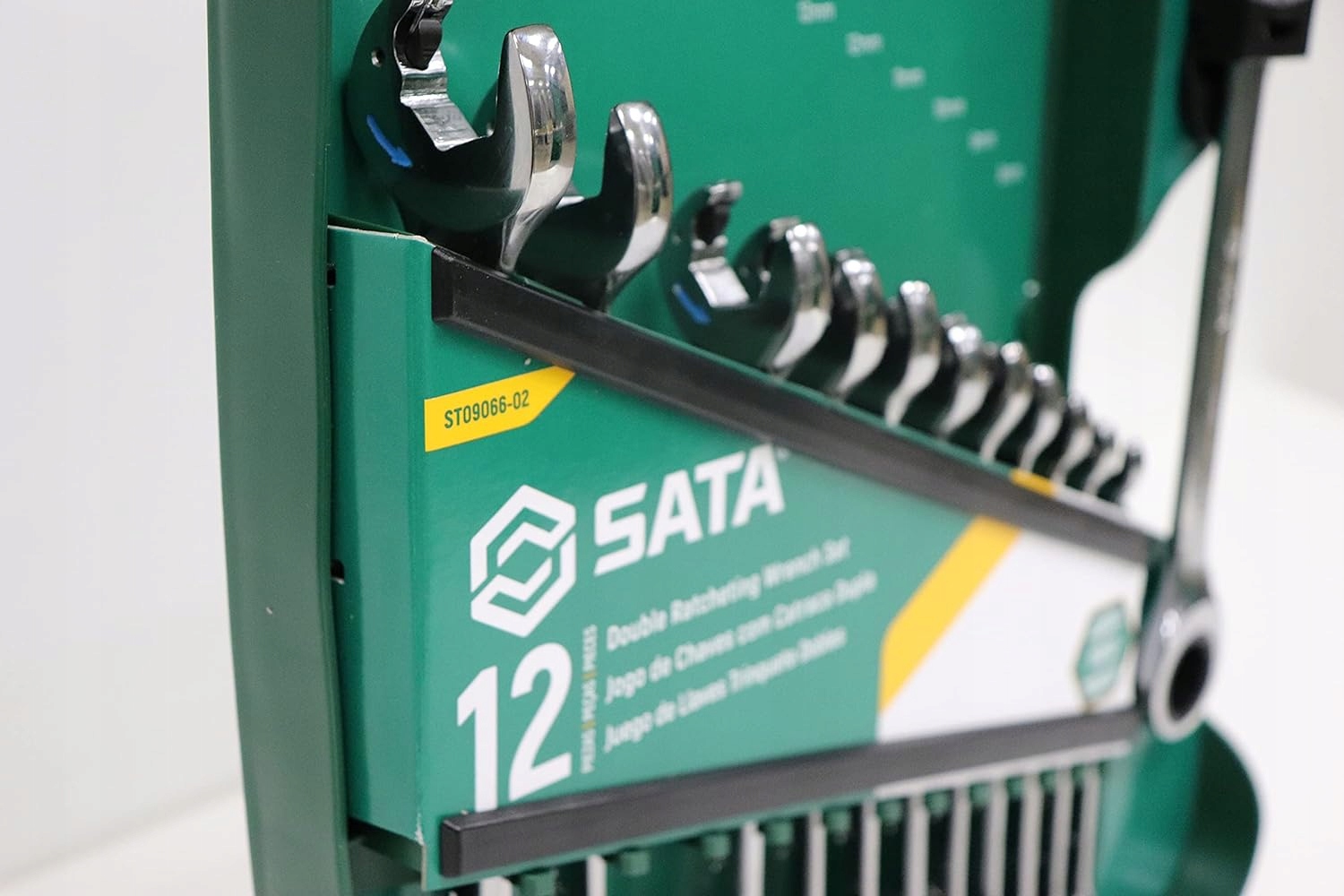 SATA 09066-02 ZESTAW 12 KLUCZY PŁASKO-OCZKOWYCH Z PODWÓJNĄ GRZECHOTKĄ 8-19