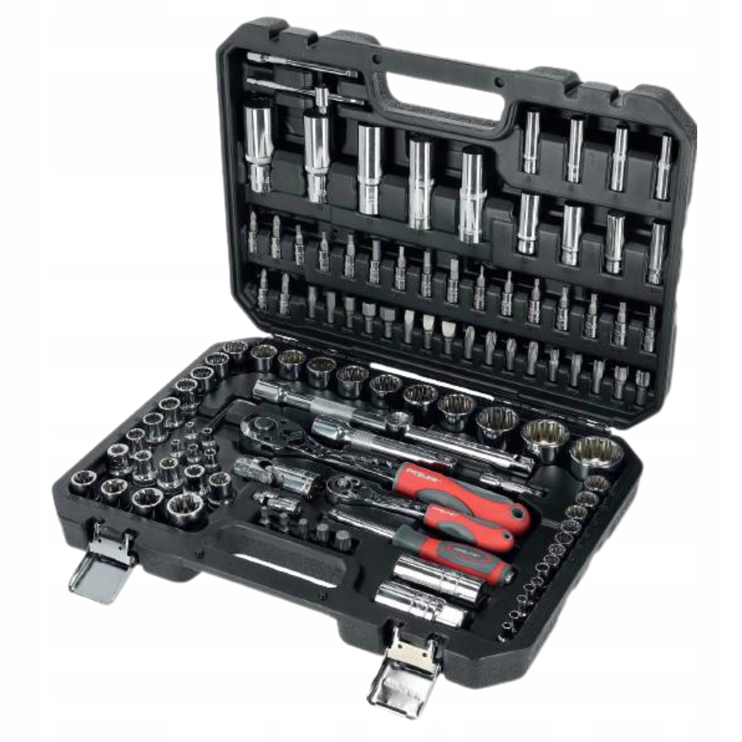 PROLINE ZESTAW KLUCZE NASADOWE 1/2" 1/4 TORX BITY NASADKI WALIZKA CrV 113el