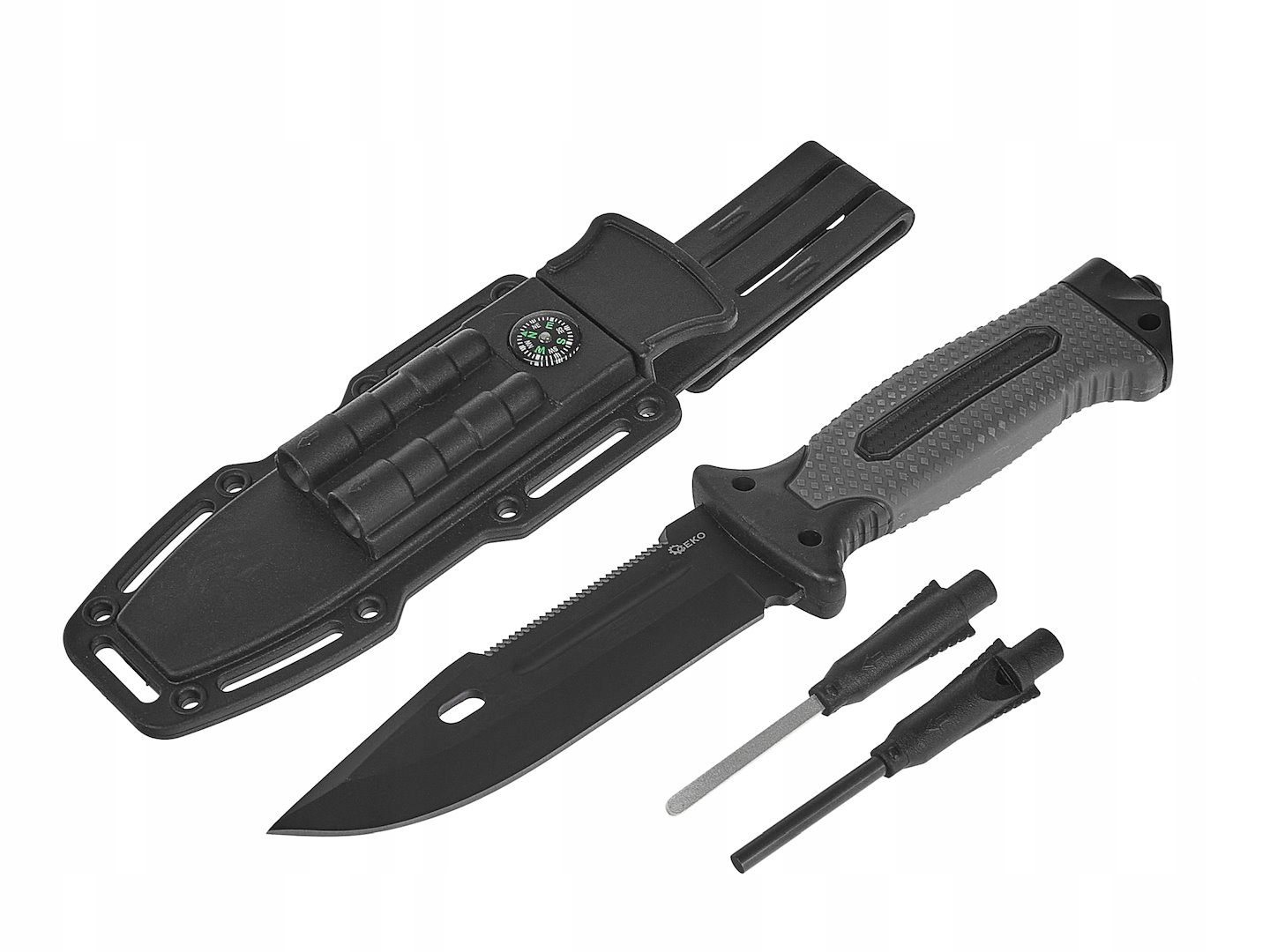 GEKO NÓŻ TAKTYCZNY 275/135MM Z KABURĄ BLACK SURVIVAL SERIES G01890