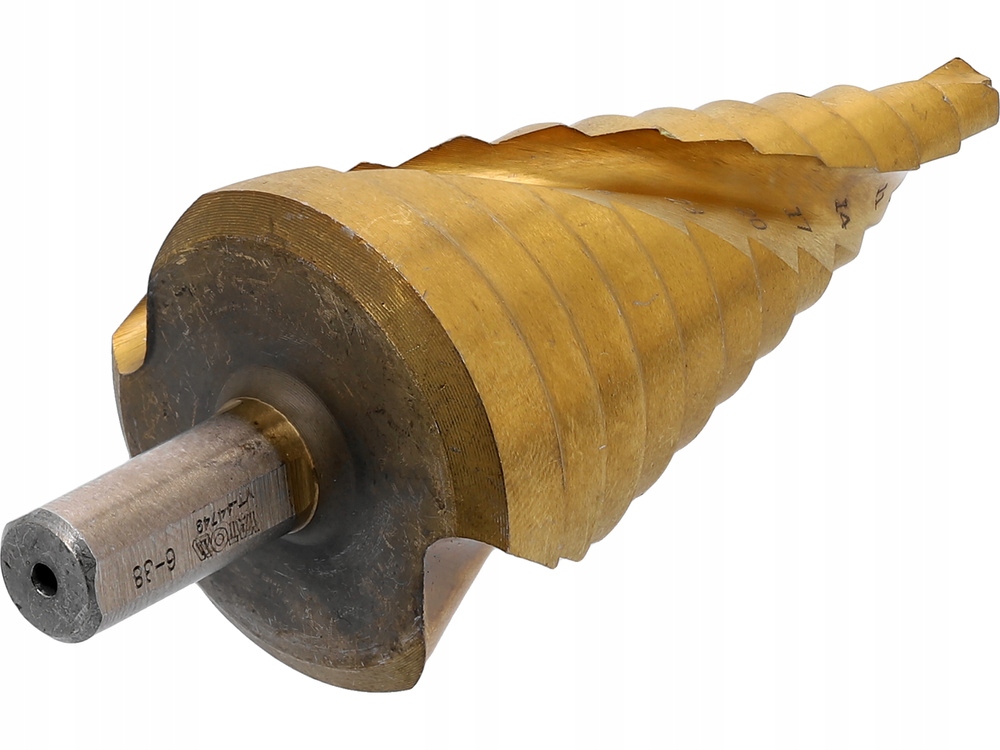 YATO WIERTŁO STOPNIOWE SPIRALNE 6-38MM STAL HSS UCHWYT TRIANGLE YT-44749