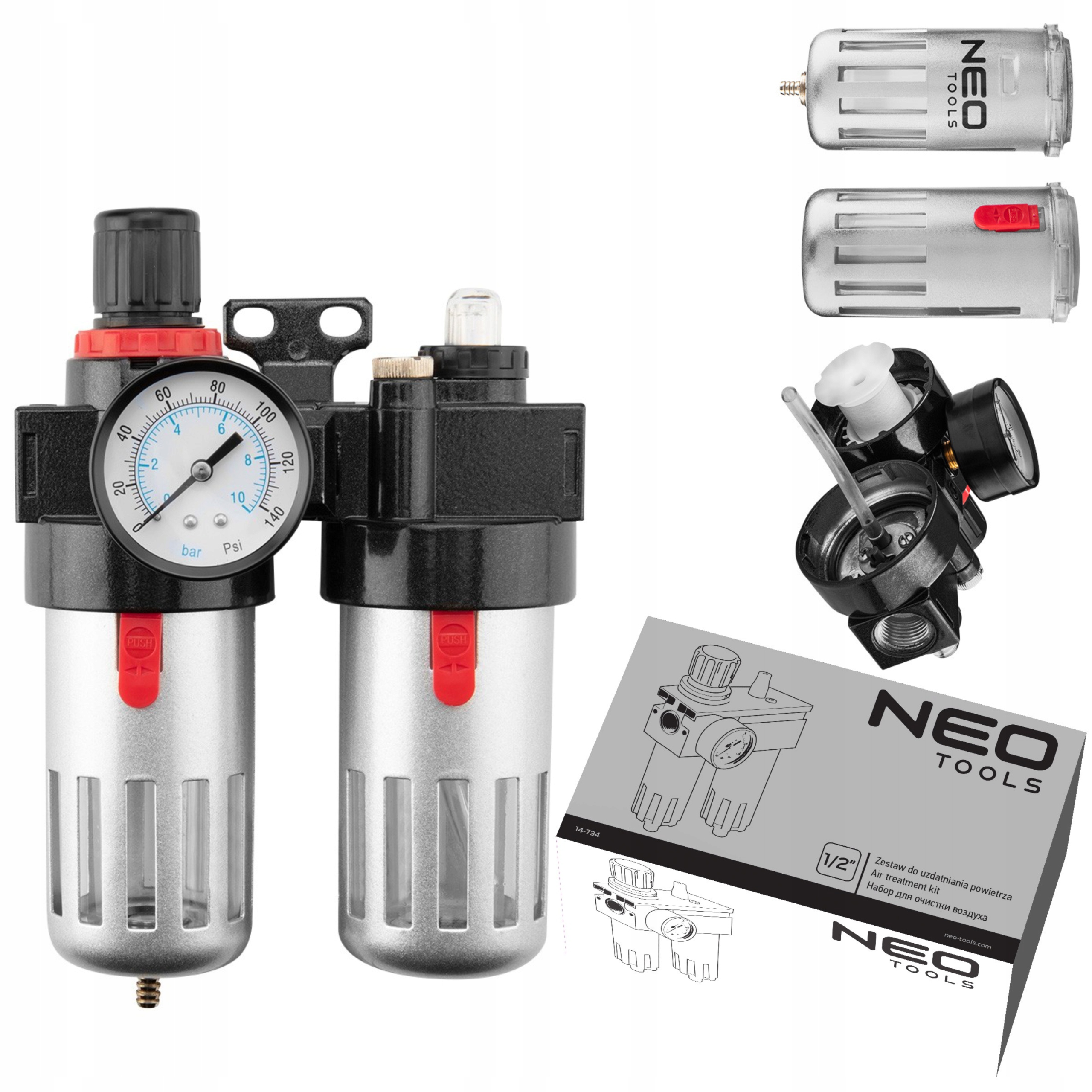 FILTR ODWADNIACZ NAOLEJACZ 1/2'' Z REDUKTOREM NEO