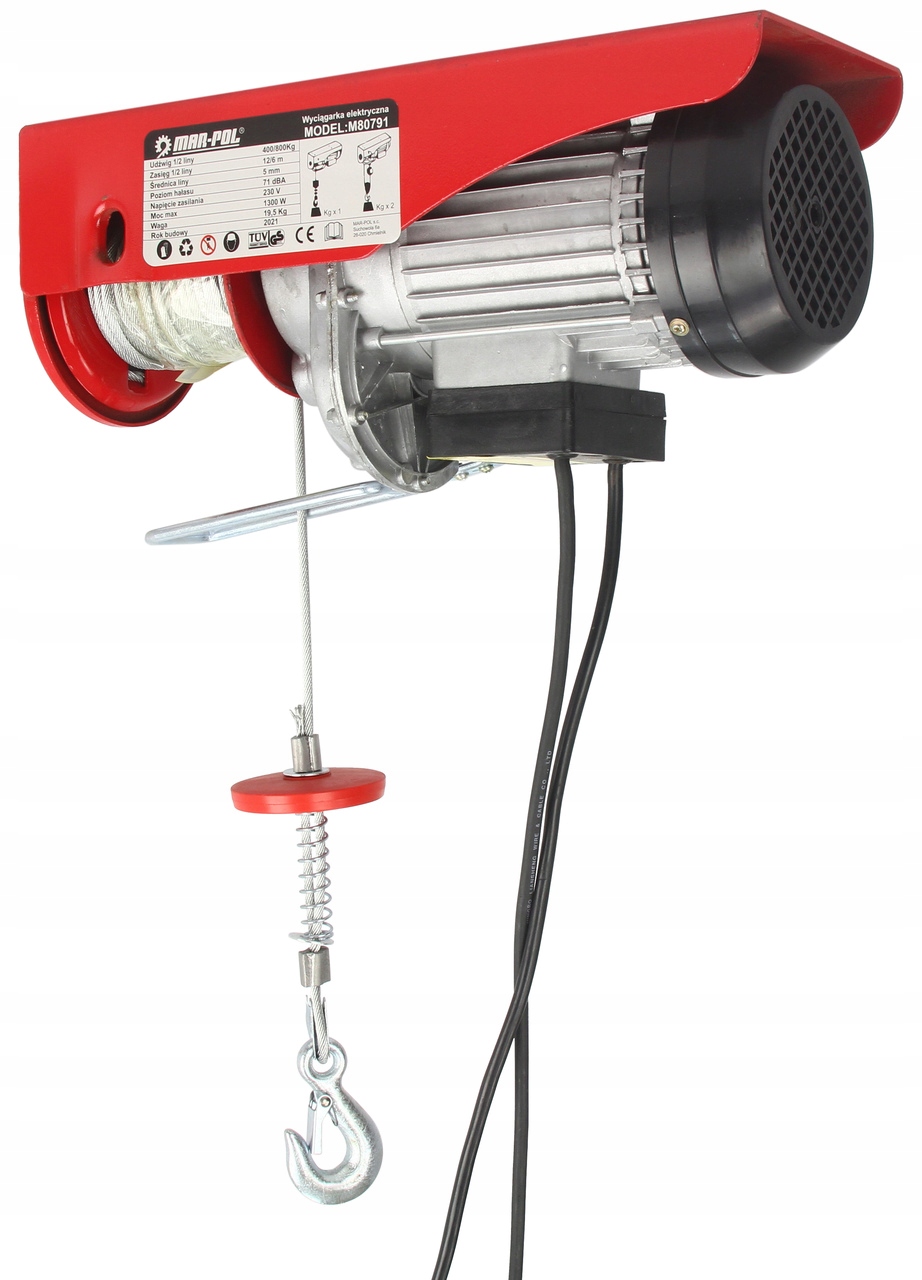 MAR-POL WYCIĄGARKA WCIĄGARKA ELEKTRYCZNA LINOWA YT-400/800 kg 1300W M80791