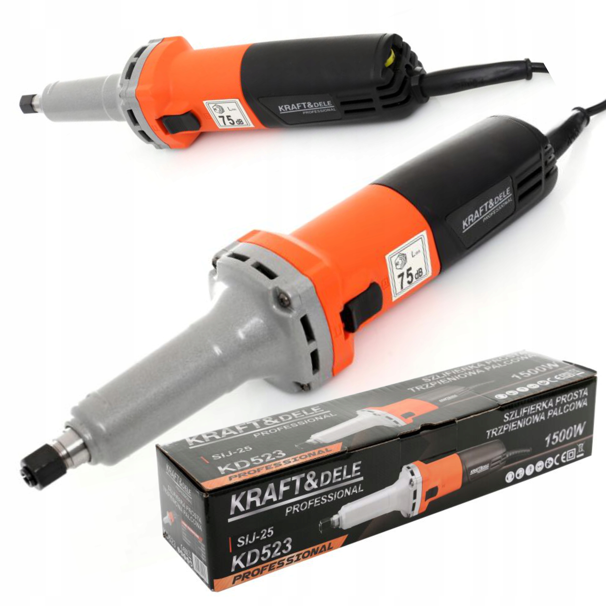 KRAFT&DEL SZLIFIERKA PROSTA TRZPIENIOWA 6MM REGULACJA OBROTÓW 1500W PALCOWA