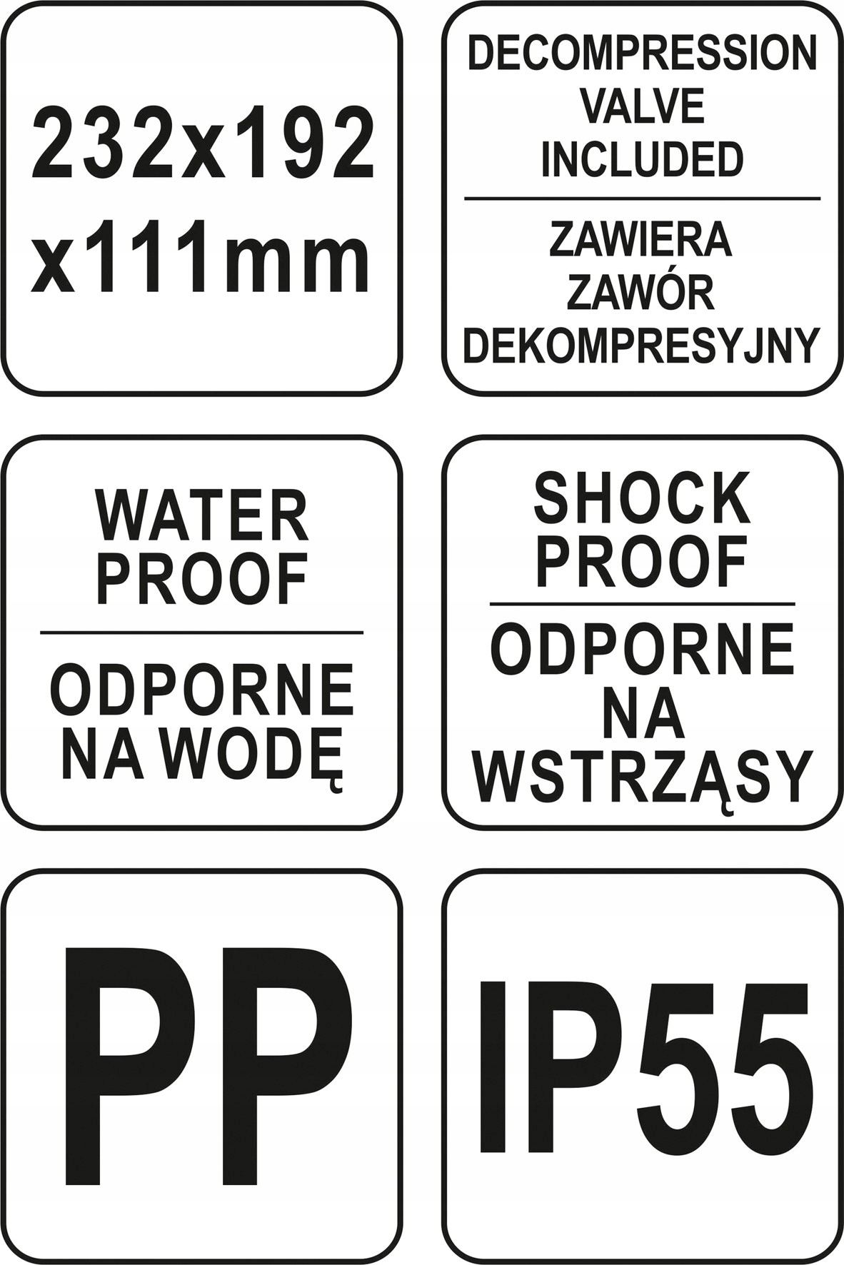 WALIZKA TRANSPORTOWA NARZĘDZIOWA HERMETYCZNA Z GĄBKĄ 232X192X111MM PIANKA