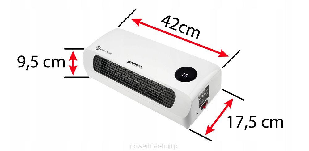 KURTYNA POWIETRZNA GRZEJNIK CERAMICZNY 2000W PILOT GRZANIE NAWIEW GC-3000DL