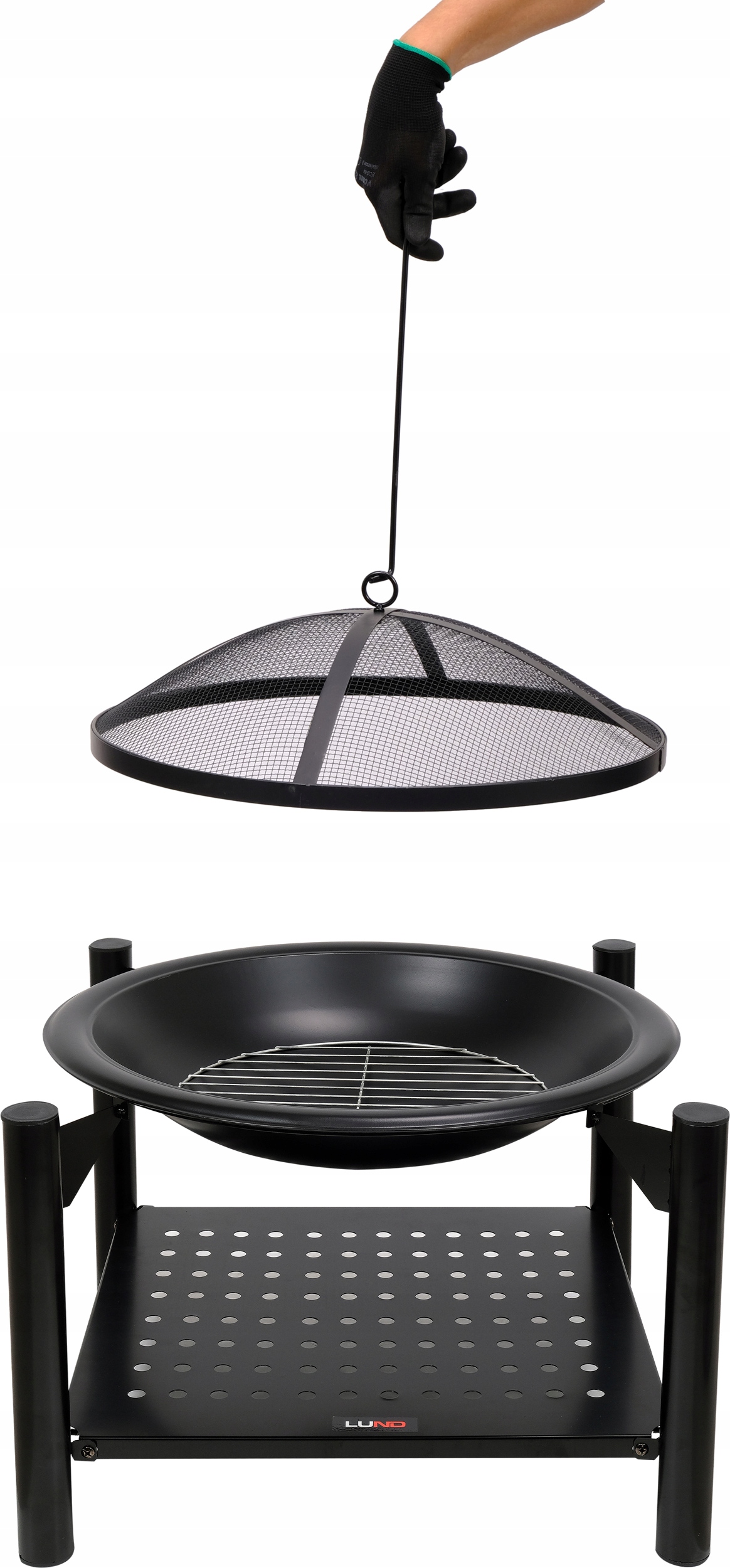 LUND PALENISKO STALOWE OGRODOWE GRILL OGNISKO RUSZT+POKRYWA POGRZEBACZ 9914