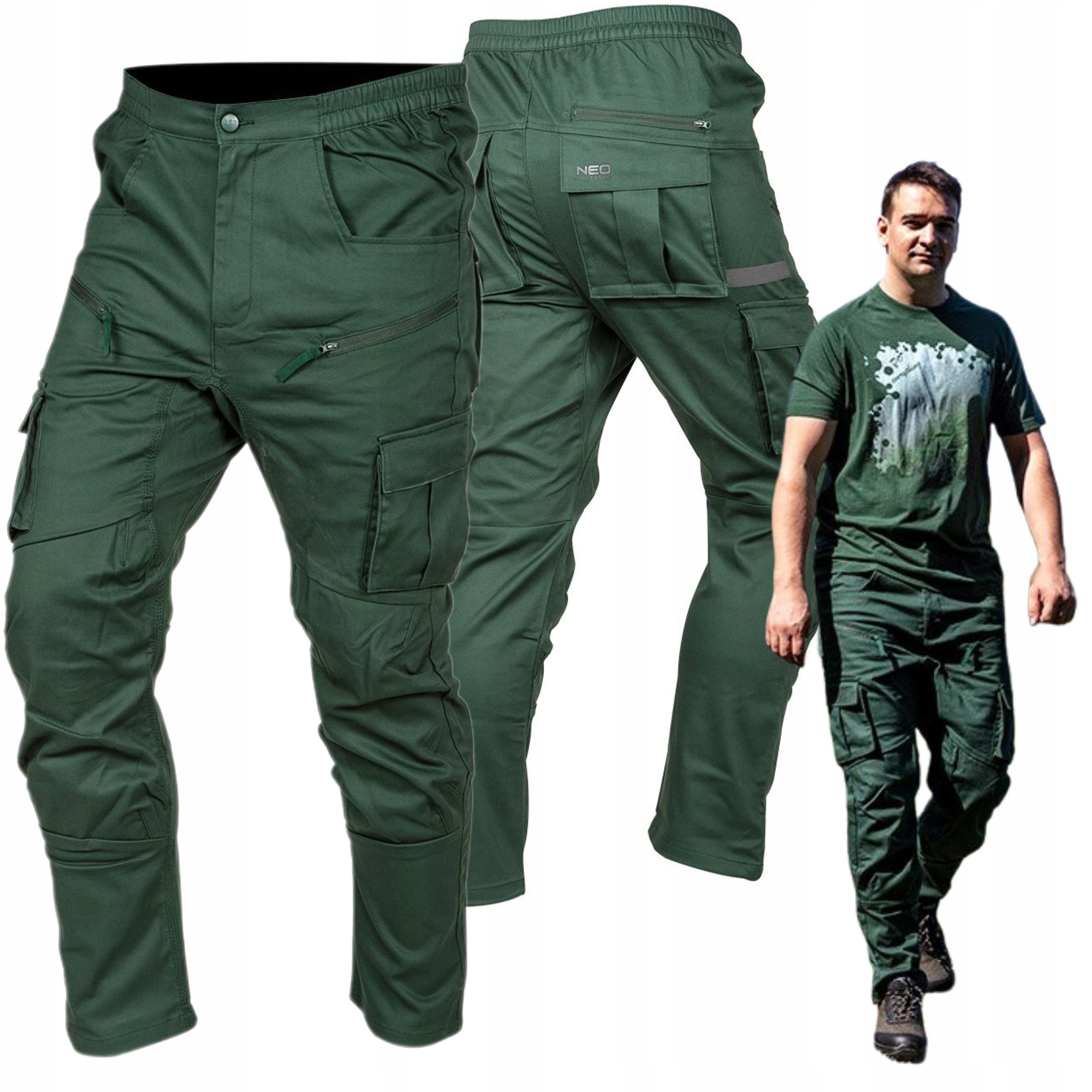 NEO SPODNIE ROBOCZE OUTDOOR JOGGER SURVIVAL ZIELONE CE 81-286 ROZMIAR XXXL