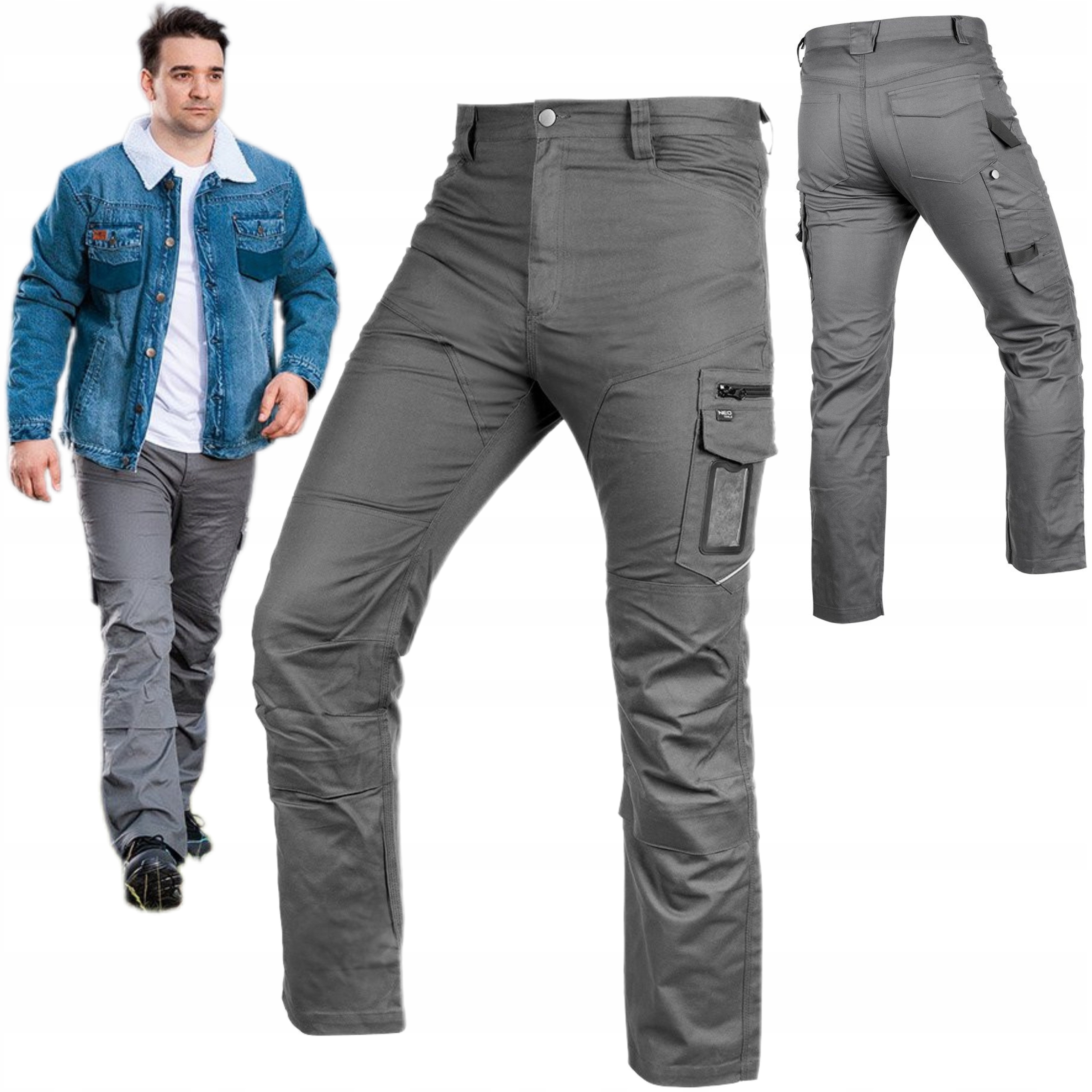 NEO SPODNIE ROBOCZE MIX&MATCH CANVAS SZARE XXXL/58 280 g/m2 81-287-3-XXXL