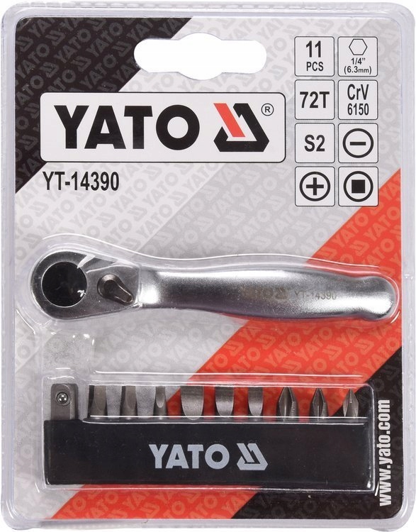YATO BITY ZESTAW BITÓW GRZECHOTKĄ WKRĘTAK KOŃCÓWKI YT-14390