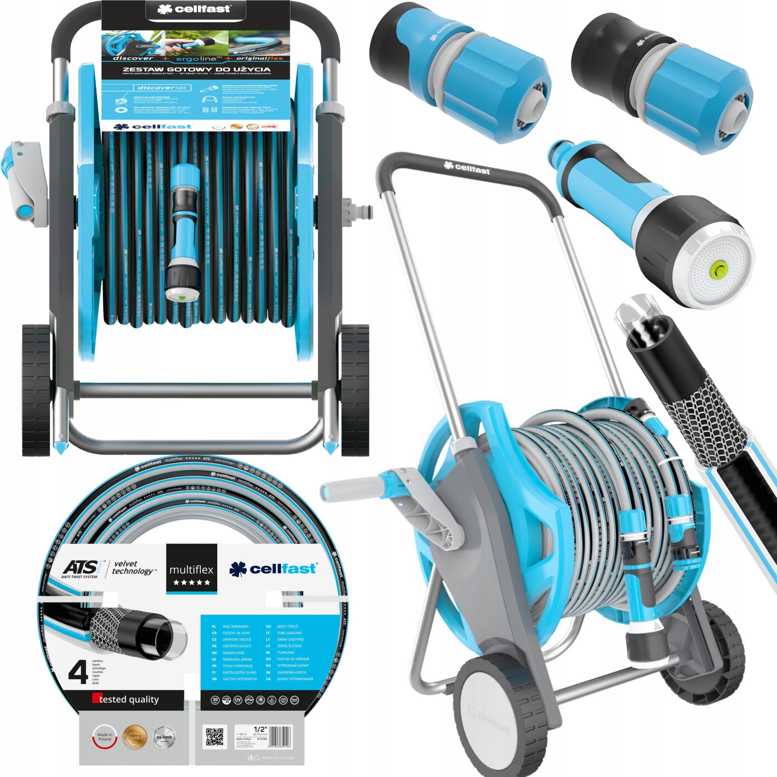 ZESTAW DISCOVER WÓZEK CELLFAST WĄŻ 20 M 1/2 55-620