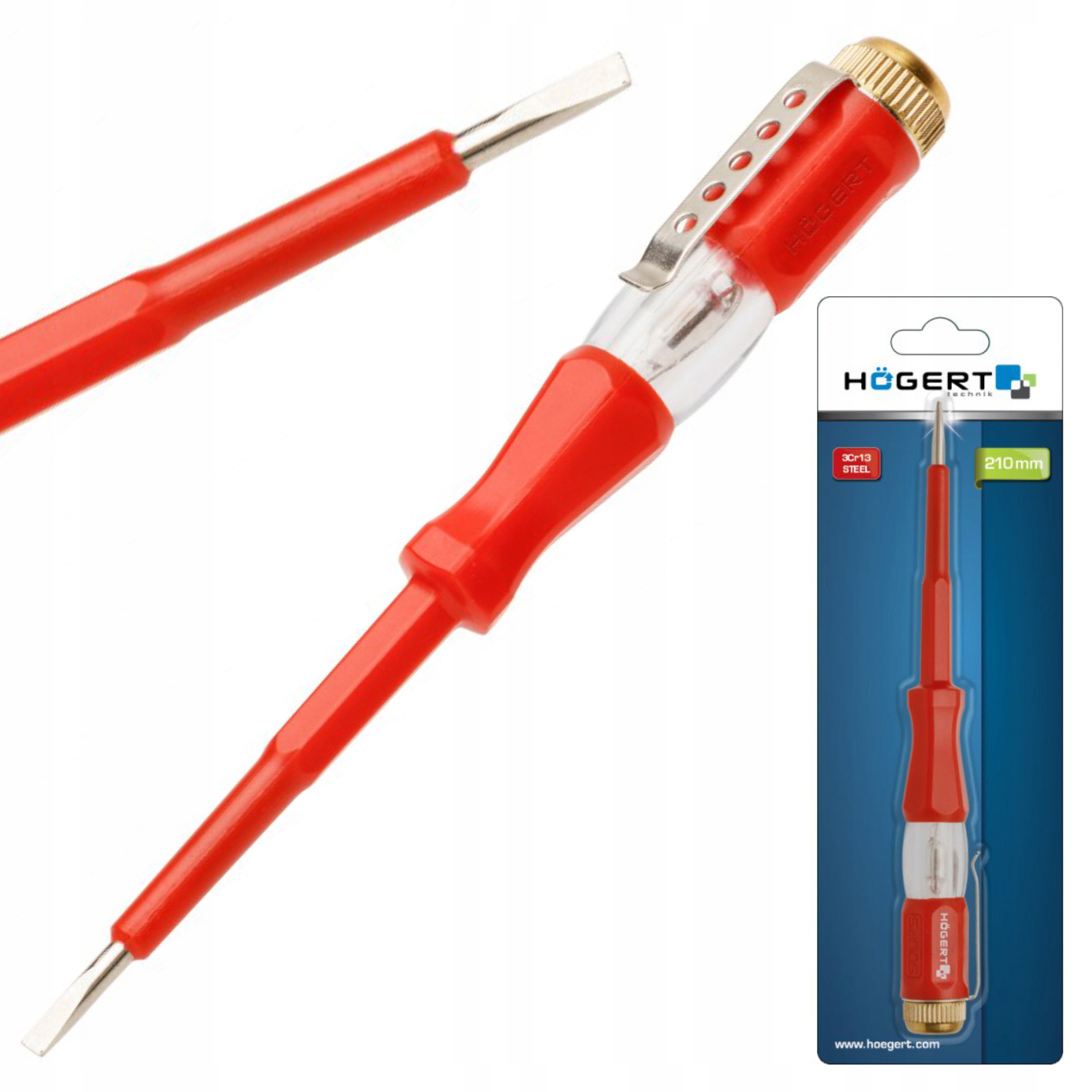 HOGERT PRÓBNIK NAPIĘCIA 100-500V 140 mm HT1S982