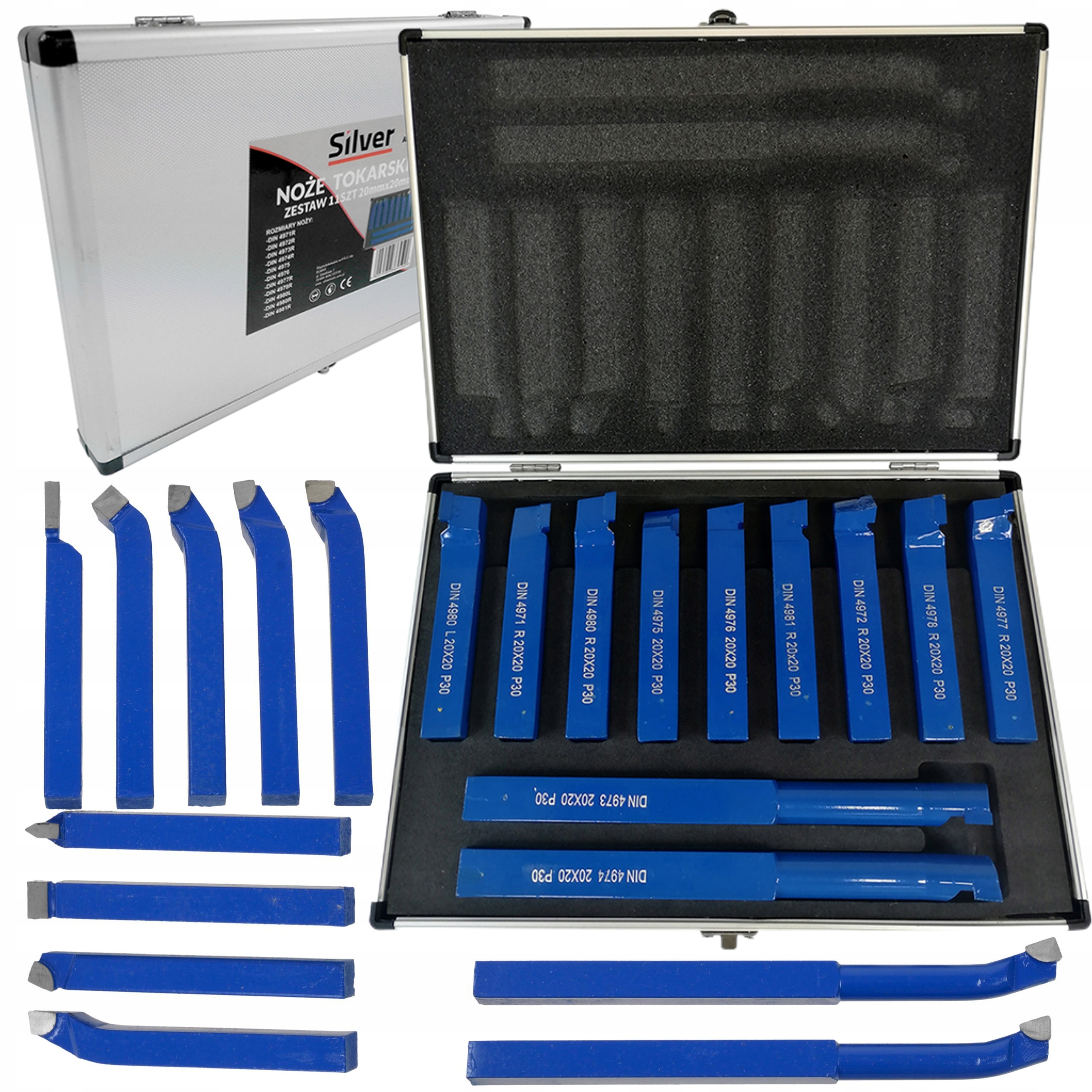 ZESTAW NOŻY TOKARSKICH SKŁADANYCH NÓŻ TOKARSKI 20 X 20 MM 11 SZTUK