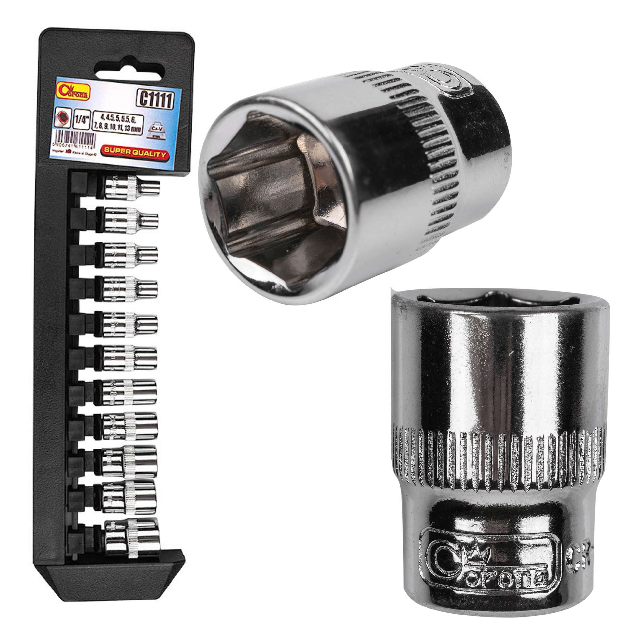 ZESTAW NASADKI 6-KĄTNE 1/4'' 4-13MM 11 EL RICHMANN