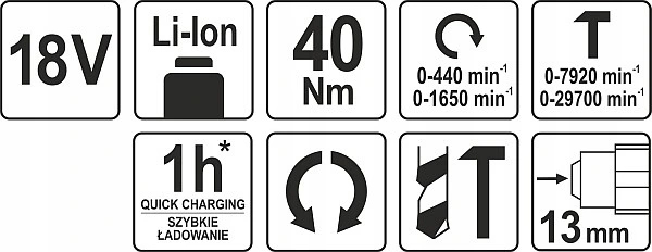 YATO WIERTARKO-WKRĘTARKA UDAROWA 18V YT-82787