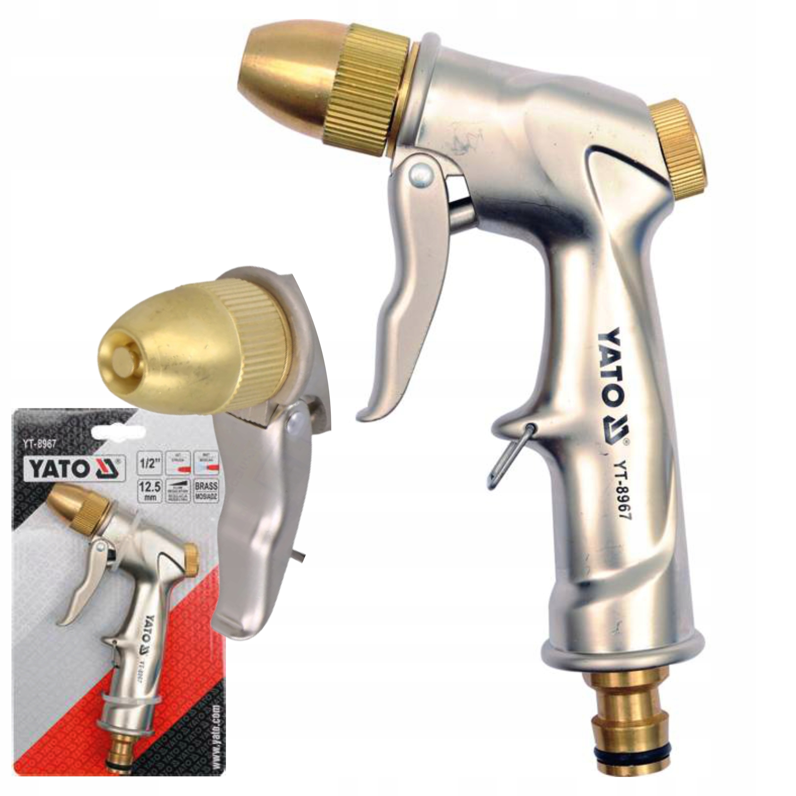 YATO ZRASZACZ PISTOLETOWY MOSIĄDZ PISTOLET DO WODY METALOWY REGULACJA WĄŻ
