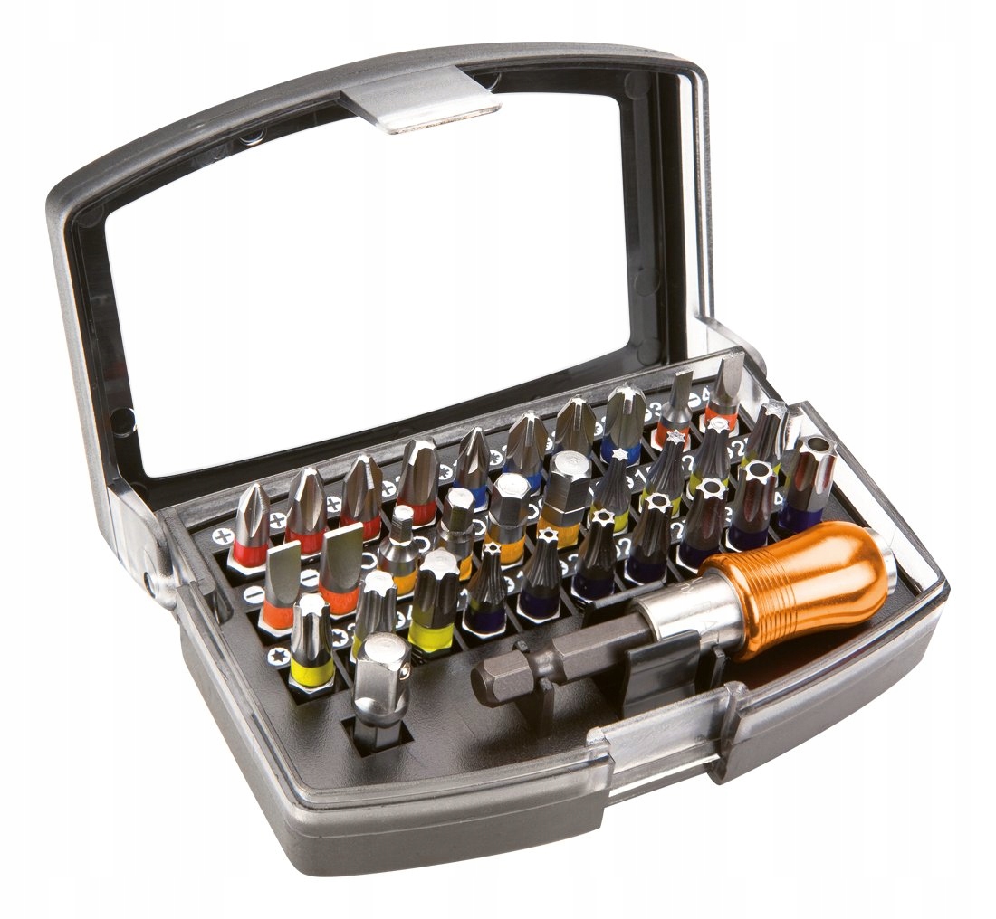 NEO ZESTAW KOŃCÓWKI WKRĘTAKOWE 32 SZT KOMPLET 06-106 GRZECHOTKA 1/4" TORX