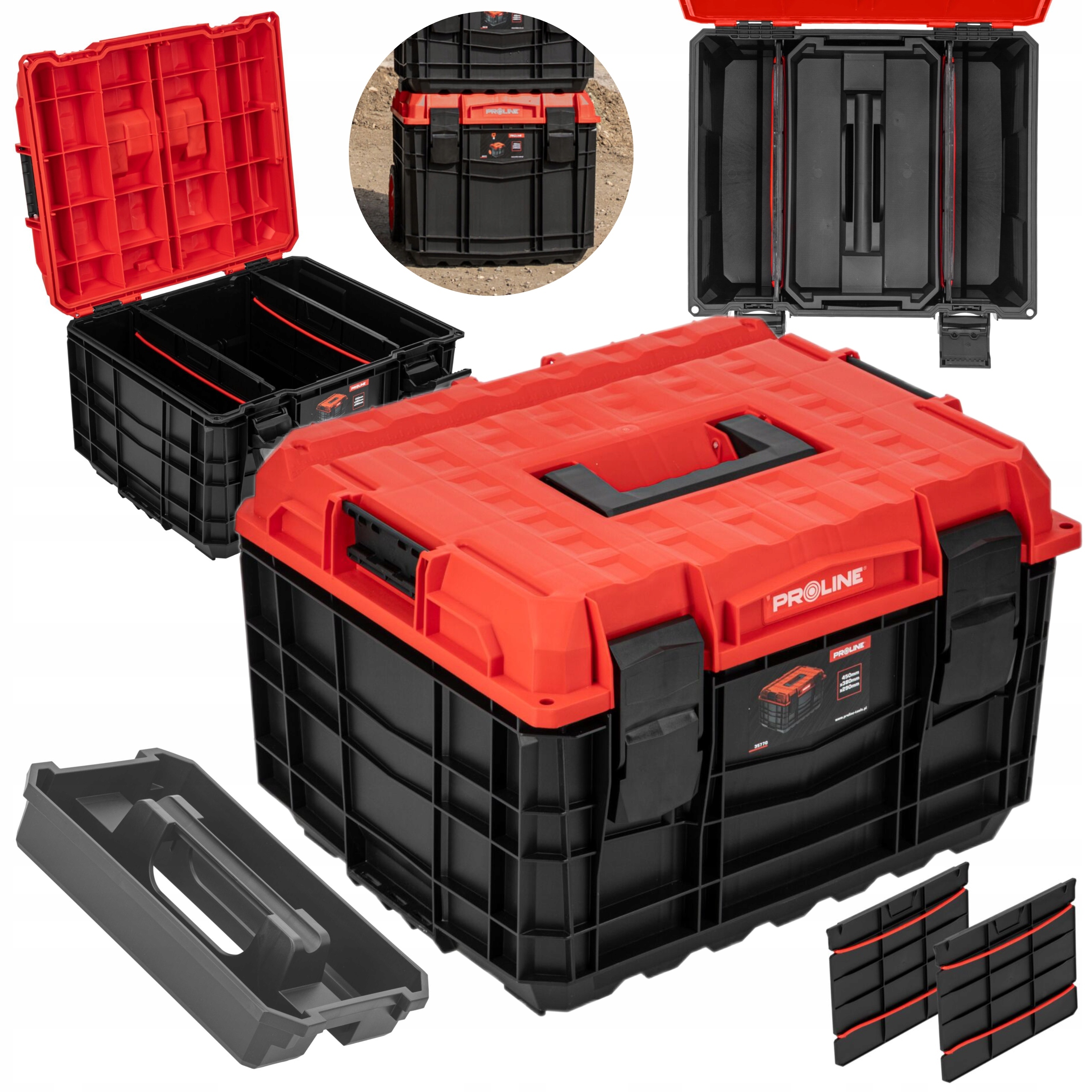 PROLINE SKRZYNIA NARZĘDZIOWA MODUŁOWA 450X380X290 ABS PRO 30 35770