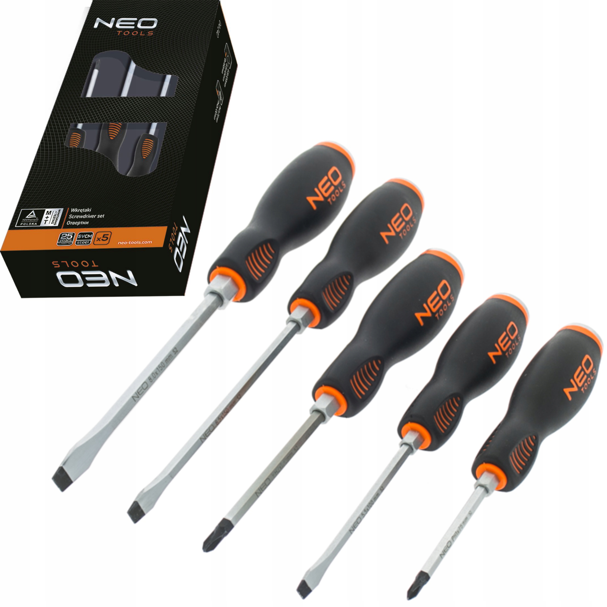 NEO WKRĘTAKI DO POBIJANIA 5szt CrMo ZESTAW 04-240