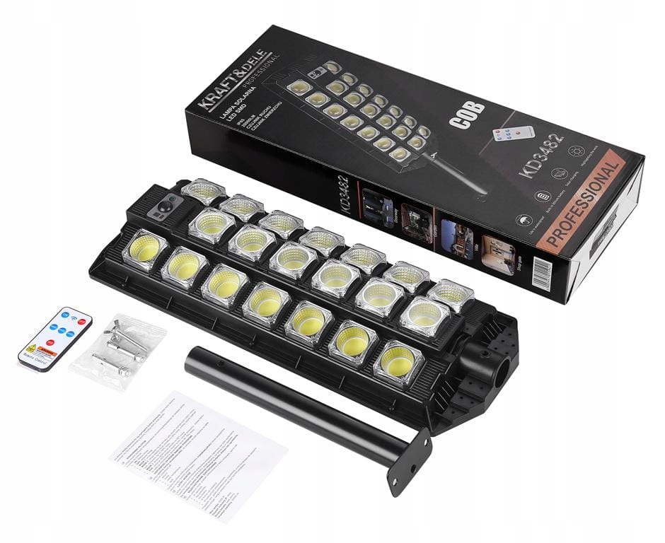 KRAFT&DELE LAMPA SOLARNA LED 2500W 20000lm IP65 Z PILOTEM ULICZNA KD3482