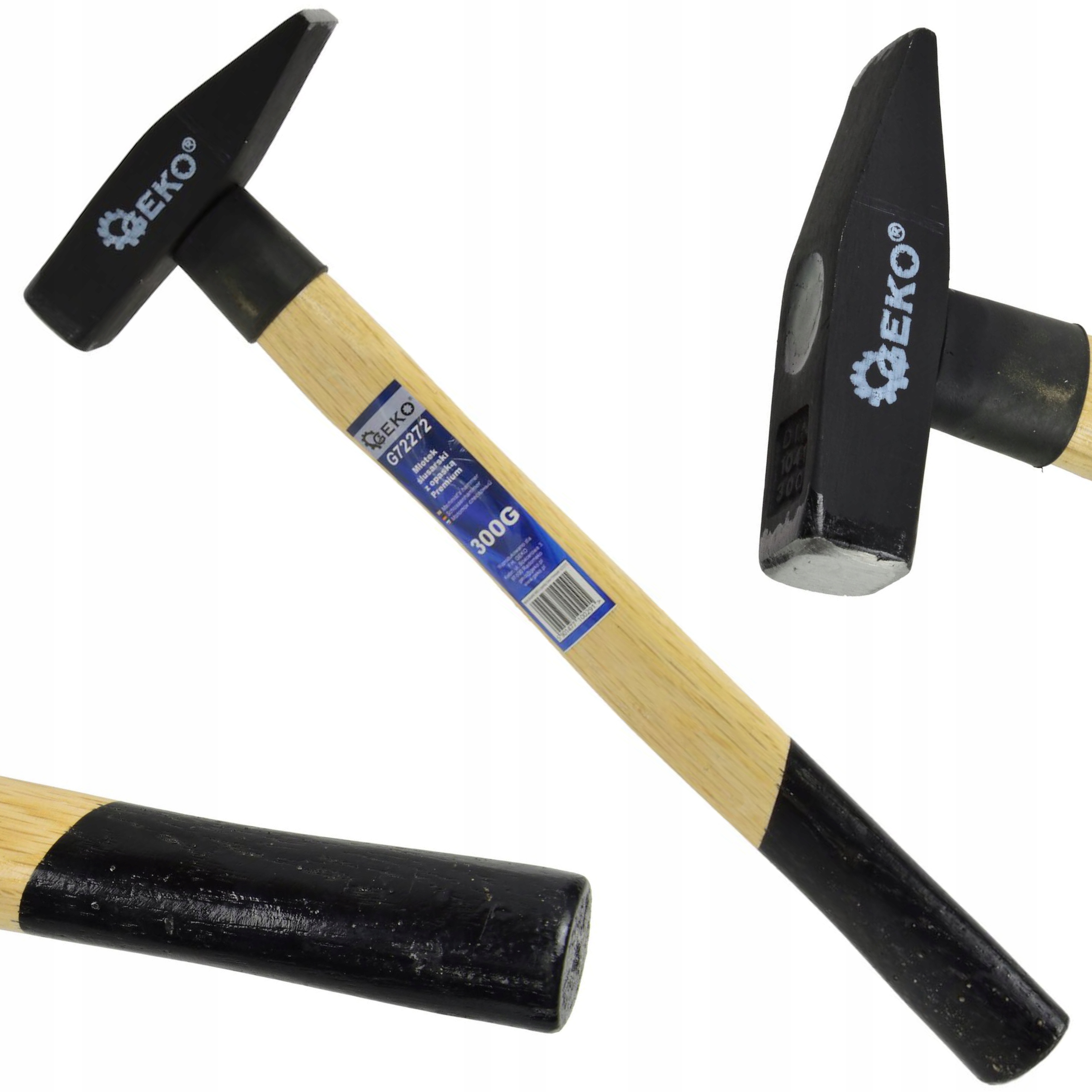 MŁOTEK ŚLUSARSKI 300G PREMIUM STAL WYSOKOWĘGLOWA DREWNO GEKO G72272