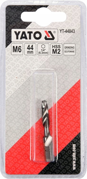 YATO ODPORNY GWINTOWNIK WIERTŁO M6 1.0 MM HEX 1/4 ZE STALI HSS YT-44843