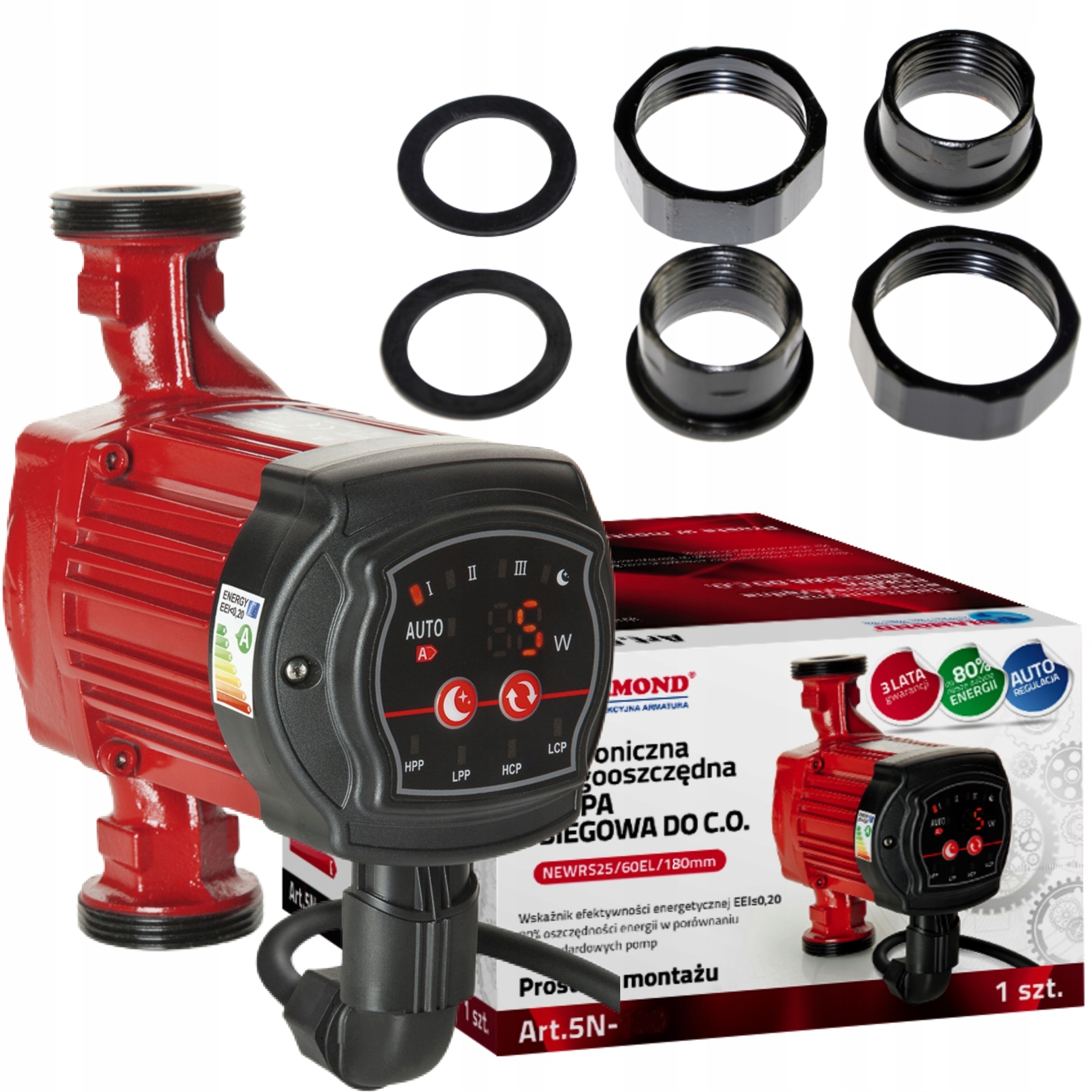 POMPA OBIEGOWA ENERGOOSZCZĘDNA 25/40-130 ELEKTRONICZNA DO INSTALACJI C.O.