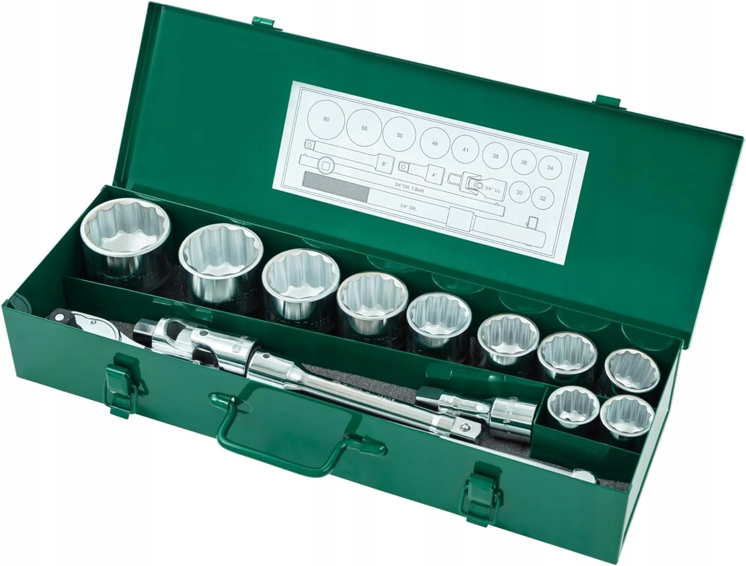 SATA ZESTAW 15 KLUCZY NASADOWYCH 3/4" METRYCZNYCH W WALIZCE ST09015SJ