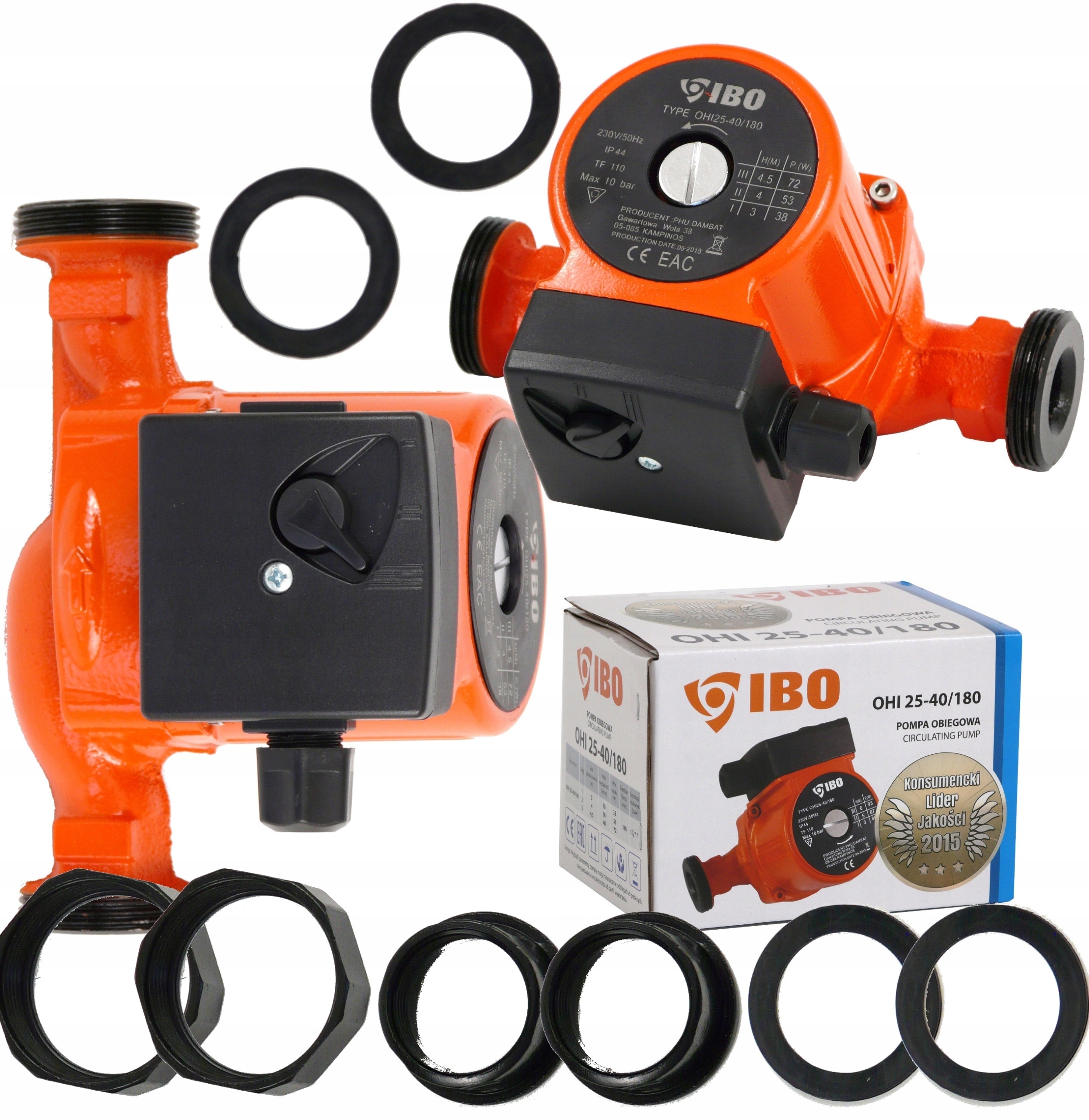 IBO OHI 25-40/180 POMPA OBIEGOWA CYRKULACYJNA 3 BIEGOWA WYDAJNA MOCNA +ŚRU